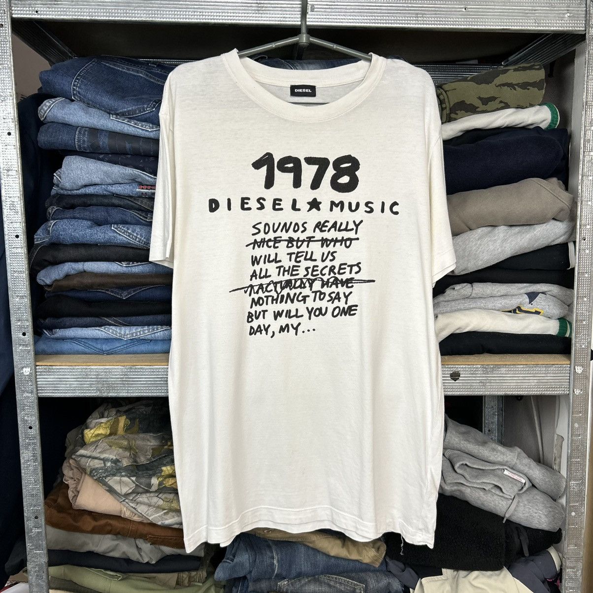 Diesel Mens Diesel Big Logo Streetwear y2k japanese tee Size US XL / EU 56 / 4 - 1 Thumbnail