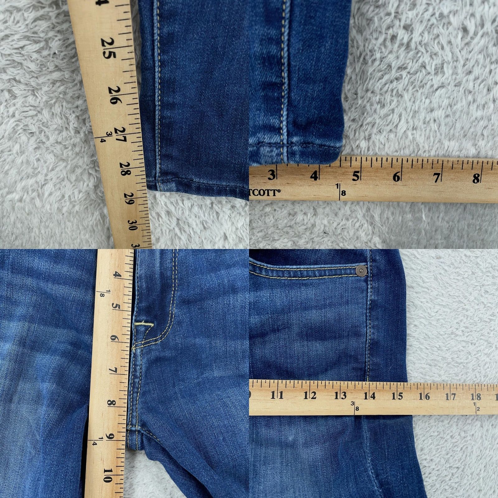 7 For All Mankind 7 For All Mankind Jeans Gwenevere Skinny Stretch Denim Mid Rise Womens 28x29 Blue Slim Pockets Solid Denim 90s Contemporary Womens Jeans Size 28" / US 6 / IT 42 - 8 Thumbnail