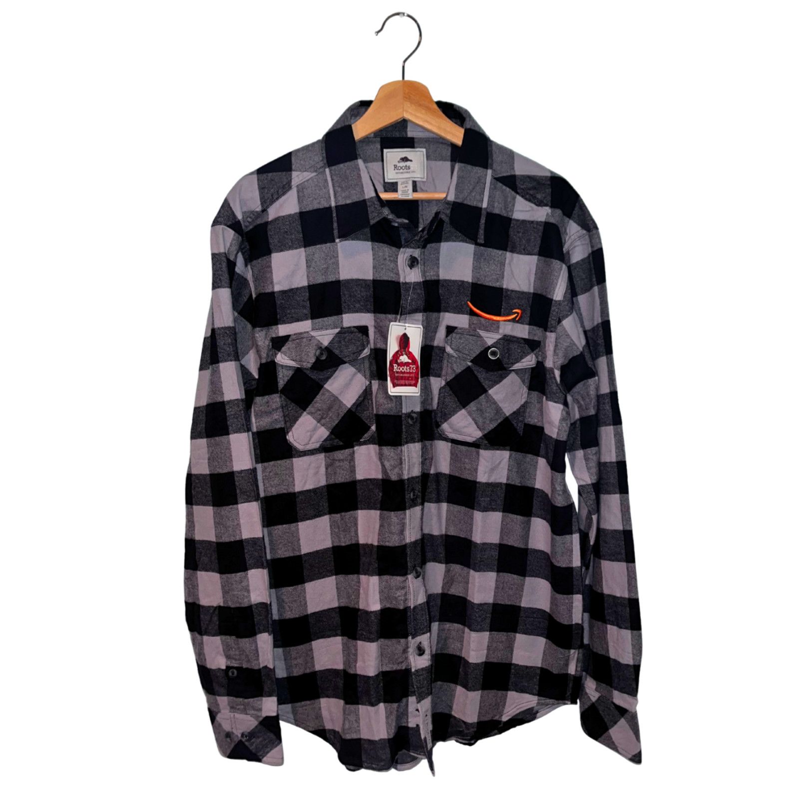 Roots Roots 73 Spruce Lake Amazon Logo Plaid Flannel Sz. L NWT Size US L / EU 52-54 / 3 - 3 Thumbnail