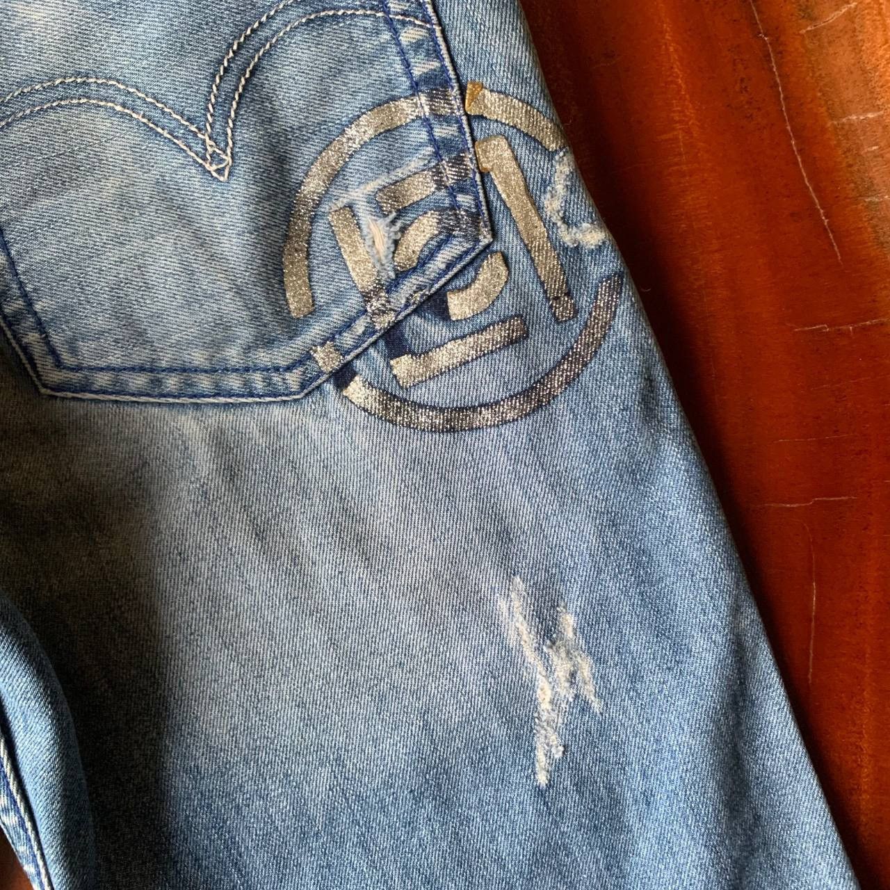CLOT × Levi's Levis x Clot x Kazuki Kuraishi 501 Blue Denim Short Pants Size US 30 / EU 46 - 12 Thumbnail