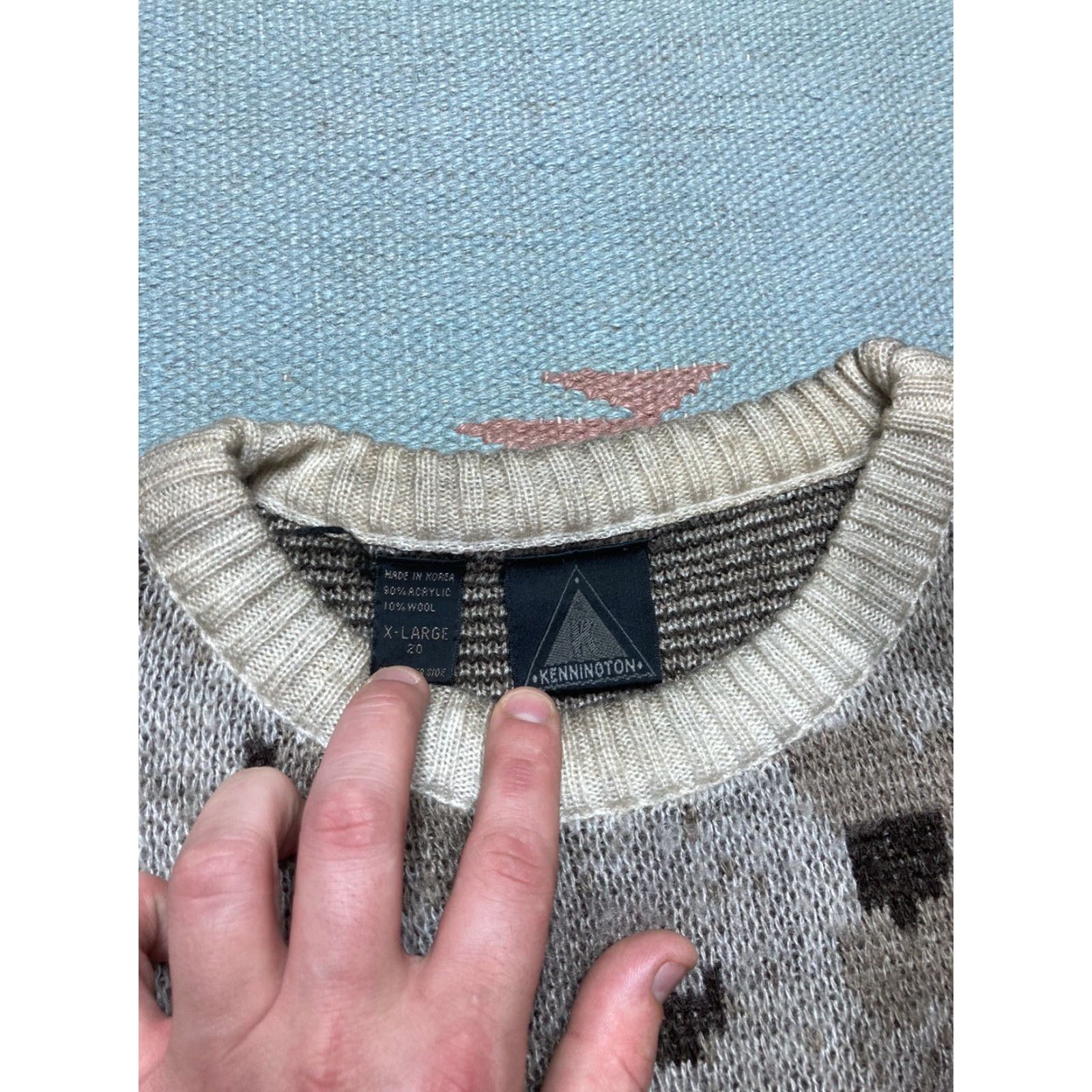 Vintage VINTAGE 80s 90s knit sweater Kennington abstract acrylic wool blend women’s XL Size XL / US 12-14 / IT 48-50 - 3 Thumbnail