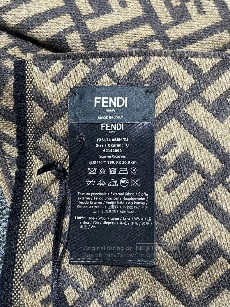 Fendi Fendi size 180*30 cm Printed cashmere scarf Size ONE SIZE - 4 Thumbnail