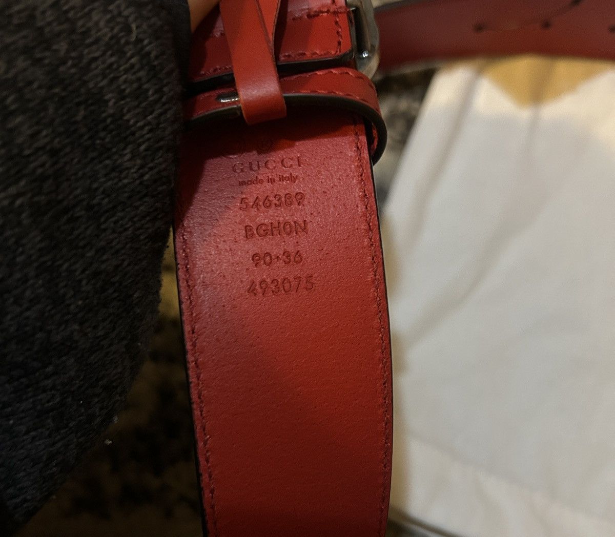 Gucci Gucci GG Interlocking Belt Red size 90 Size ONE SIZE - 4 Thumbnail