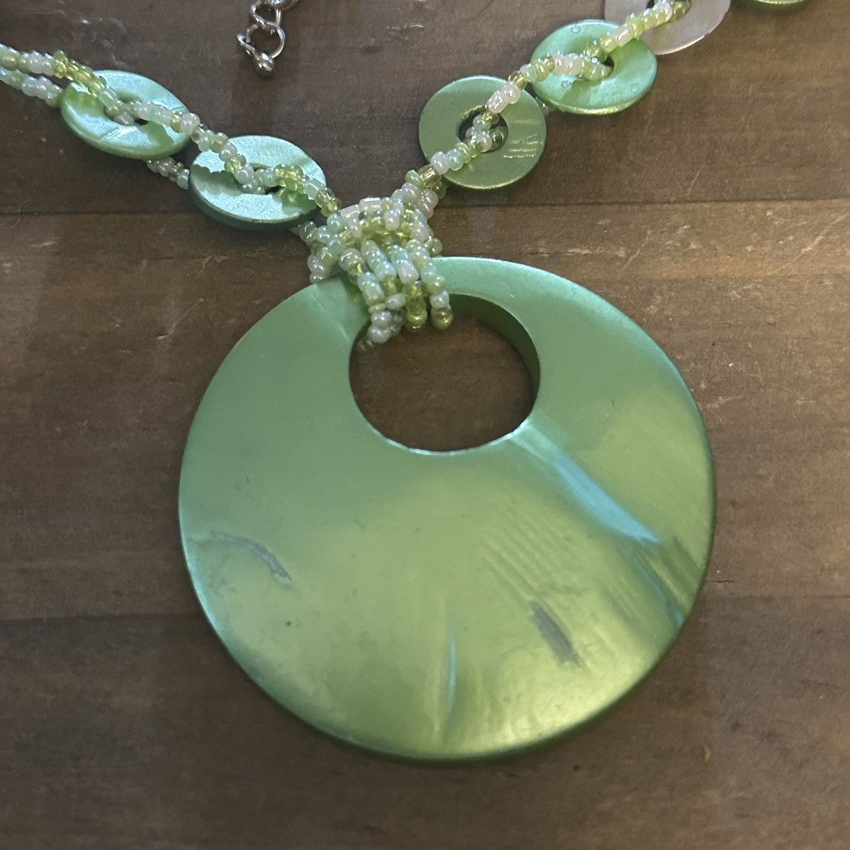 Other Green seed bead shell pendant necklace Size ONE SIZE - 3 Thumbnail