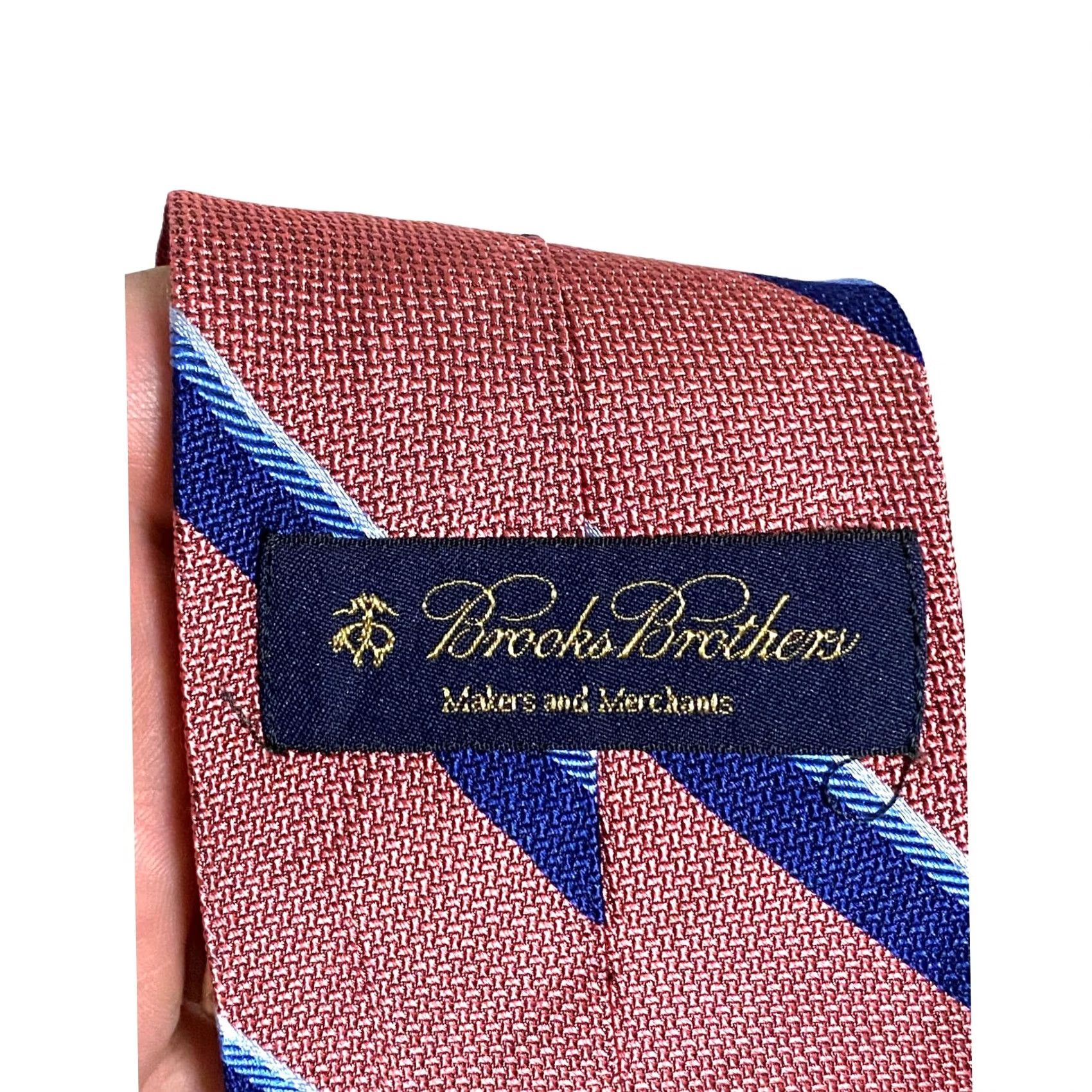 Brooks Brothers Brooks Brothers Mens Tie Pink Blue Striped Preppy Old Money Professional Neck Tie Size ONE SIZE - 5 Thumbnail
