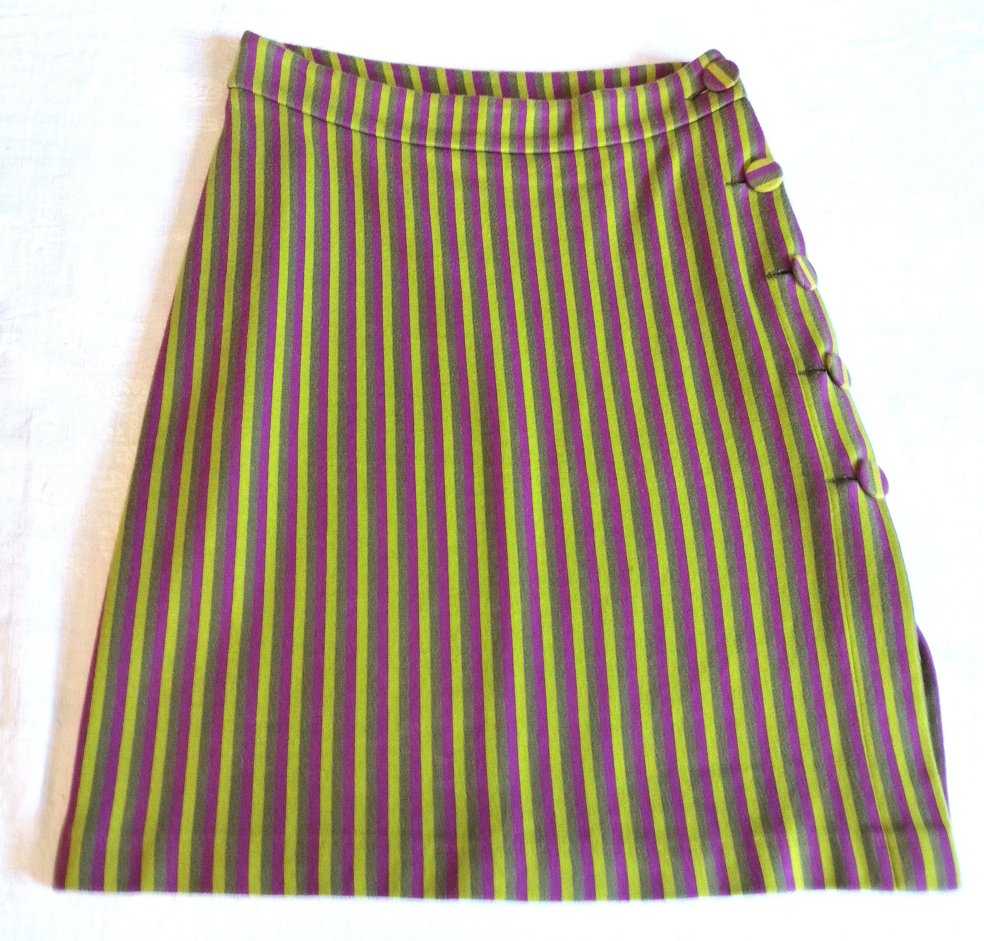agnes b. Agnes B Jupe Retro Bayadere T S Size 26" / US 2 / IT 38 - 1 Thumbnail