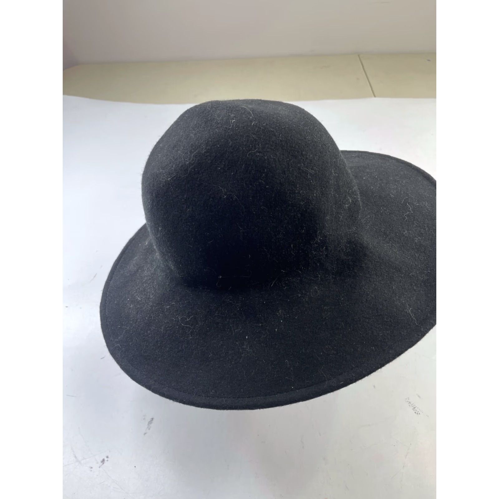 Vintage VINTAGE Decjuba Acessories Women's Black Wool Fedora Sun Hat Floppy Packable Size ONE SIZE - 3 Thumbnail