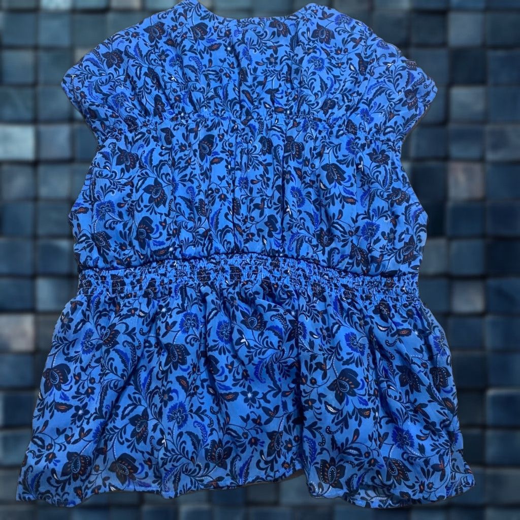 Old Navy Old Navy XL Shirt Womens Blue Floral V-Neck Dolman Lined Size XL / US 12-14 / IT 48-50 - 1 Thumbnail