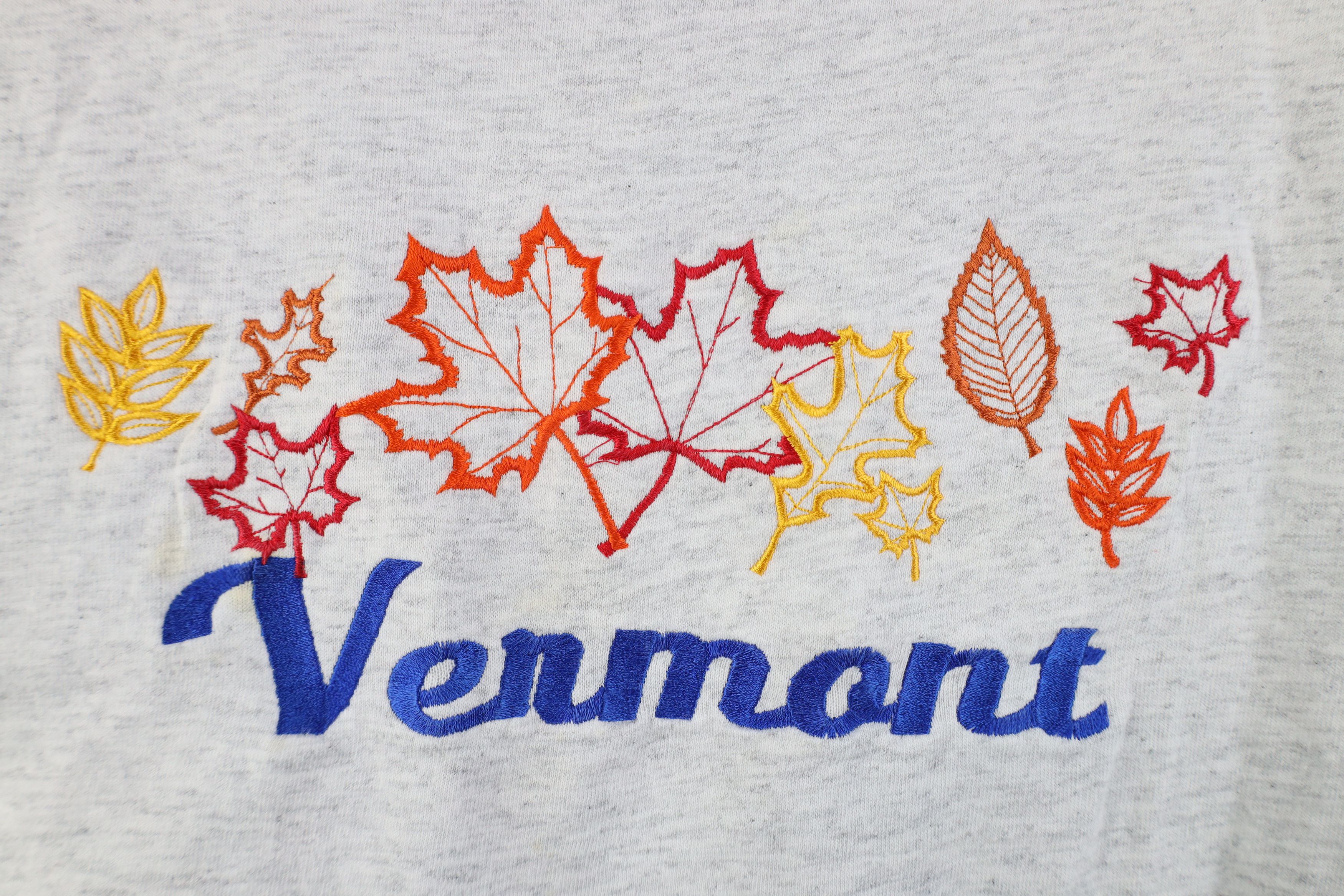 Vintage Vintage 90s Streetwear Vermont Leaf Nature Layered T-Shirt Size US XL / EU 56 / 4 - 4 Thumbnail