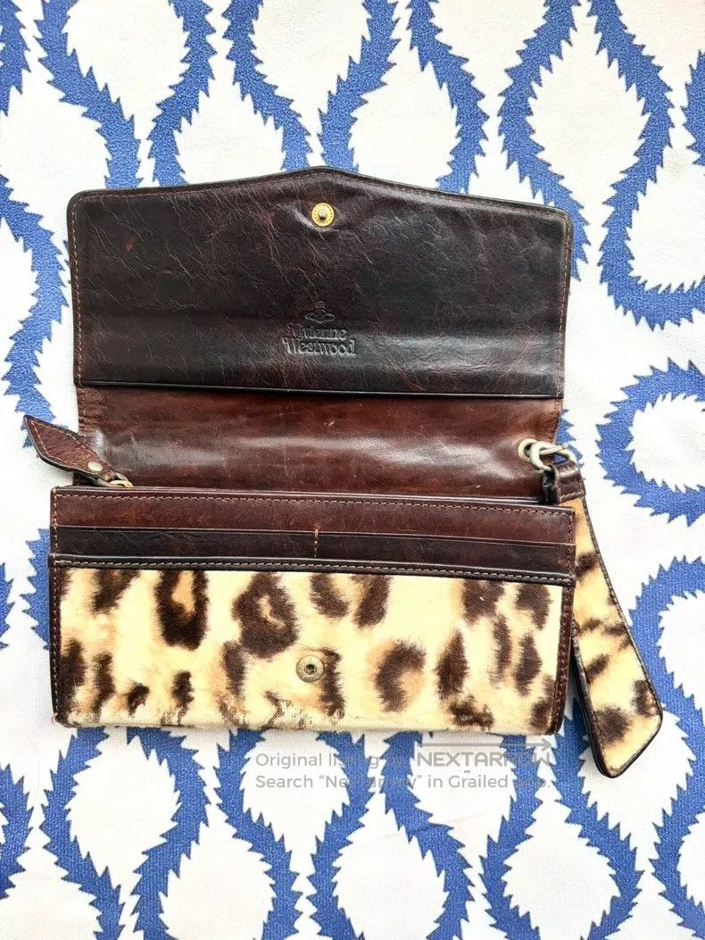 Vivienne Westwood Vivienne Westwood Leopard Print Velvet Heart Arrow Wallet Size ONE SIZE - 6 Thumbnail