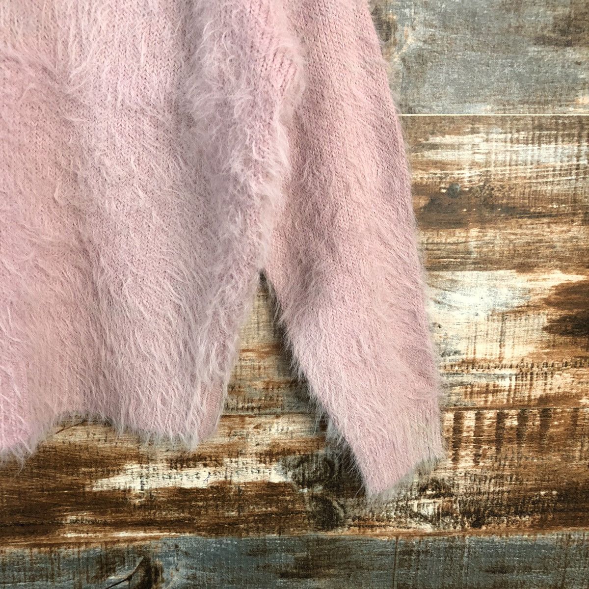 Homespun Knitwear DLL Ingni Pink Mohair shaggy fur Knitwear #C234 Size S / US 4 / IT 40 - 8 Thumbnail