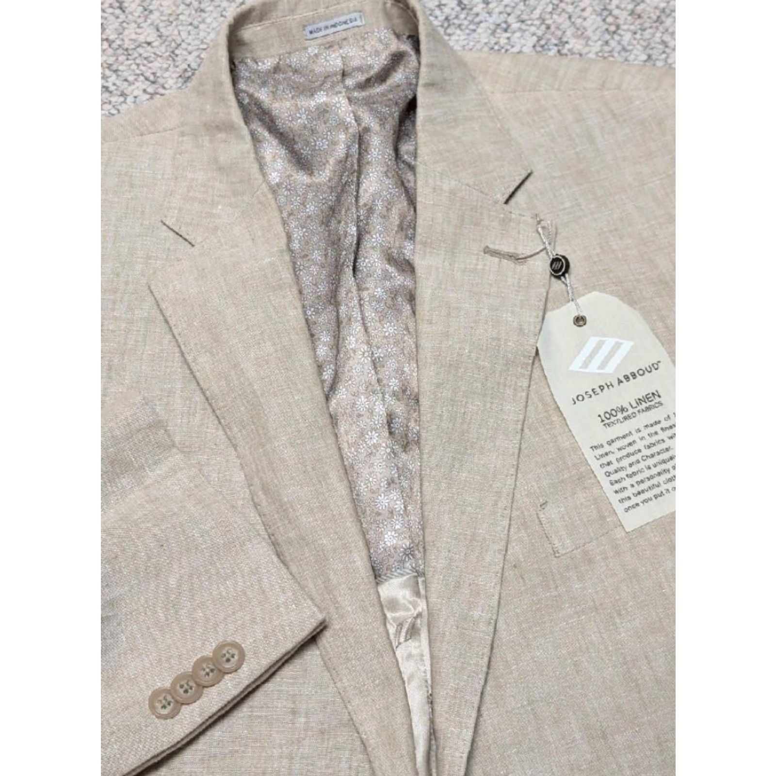 Joseph Abboud VINTAGE Joseph Abboud blazer LINEN sportscoat 44R tan brown NWT blazer Linen Slim fit Men Size 44R - 3 Thumbnail