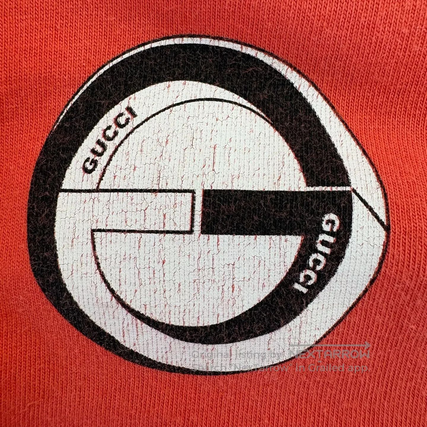 Gucci Guicci Orange letter-print round-neck short-sleeved T-shir Size US L / EU 52-54 / 3 - 7 Thumbnail