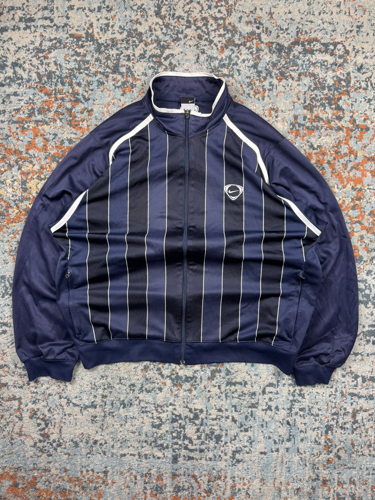 Other Vintage 00s Nike pinstripe full zip track jacket boxy baggy Size US XL / EU 56 / 4 - 1 Thumbnail