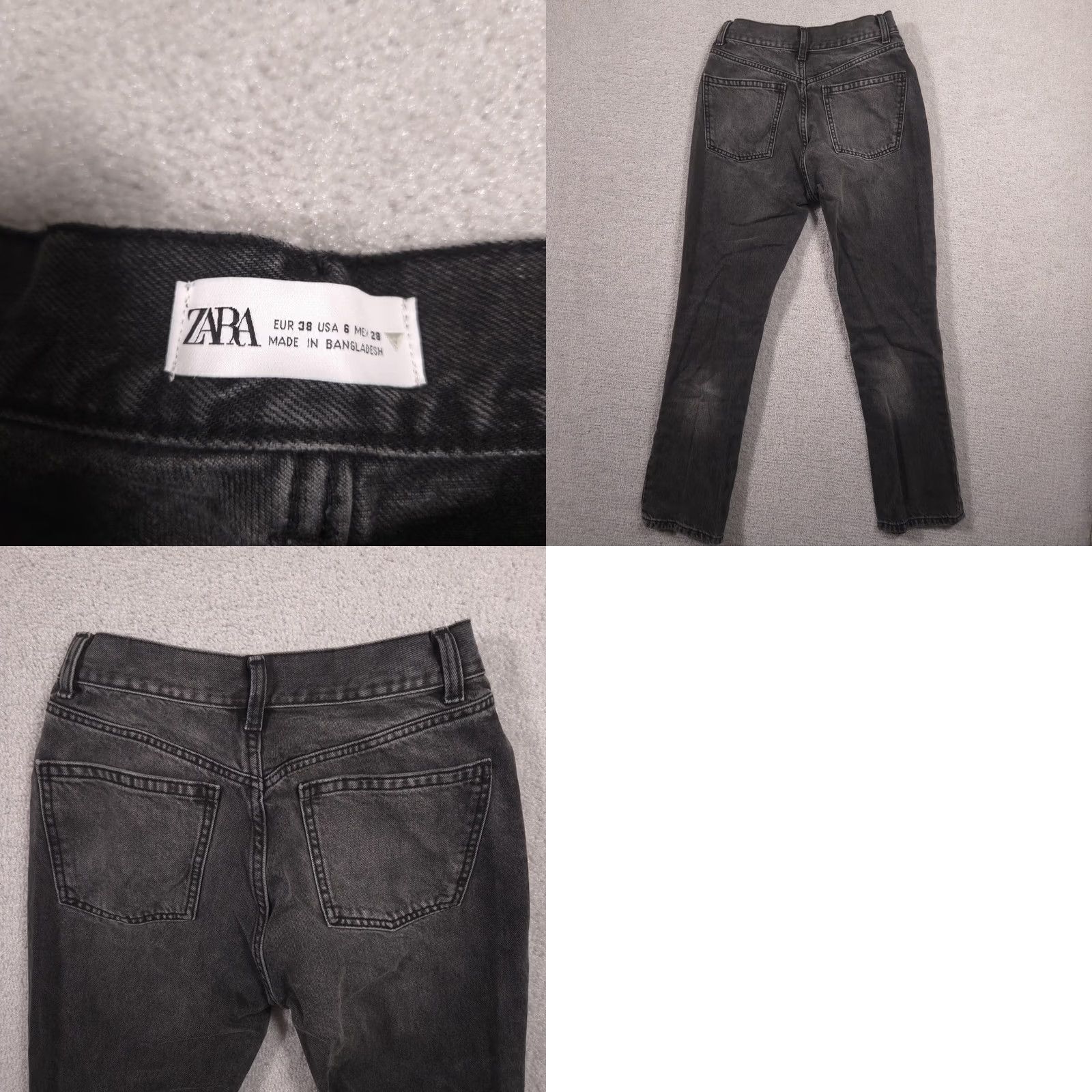 Zara Zara Jeans Womens 6 Gray Charcoal Wash Mid Rise Straight Leg Denim Casual Pants Womens Jeans Size 28" / US 6 / IT 42 - 8 Thumbnail