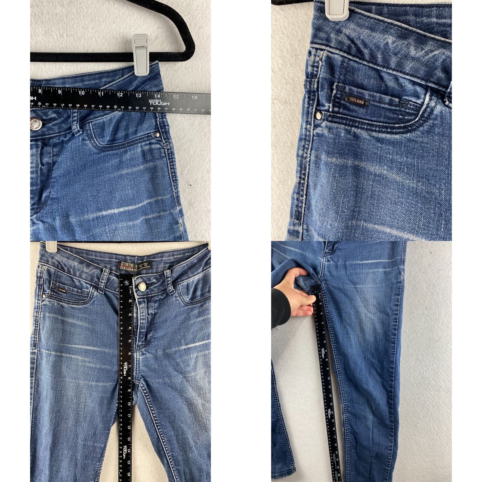 Zara Zara Jeans Womens 6 Blue Skinny stretch Denim Dark Wash Distressed Pant Jeans Silhouette 28x29 Mens? Size 28" / US 6 / IT 42 - 8 Thumbnail