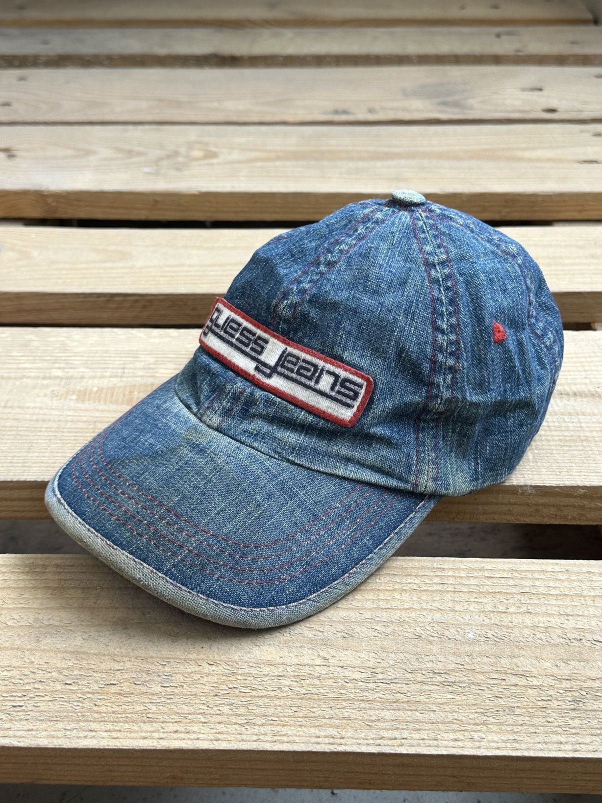 Guess Vintage Guess Blue Denim Leather Strap Cap Size ONE SIZE - 1 Thumbnail