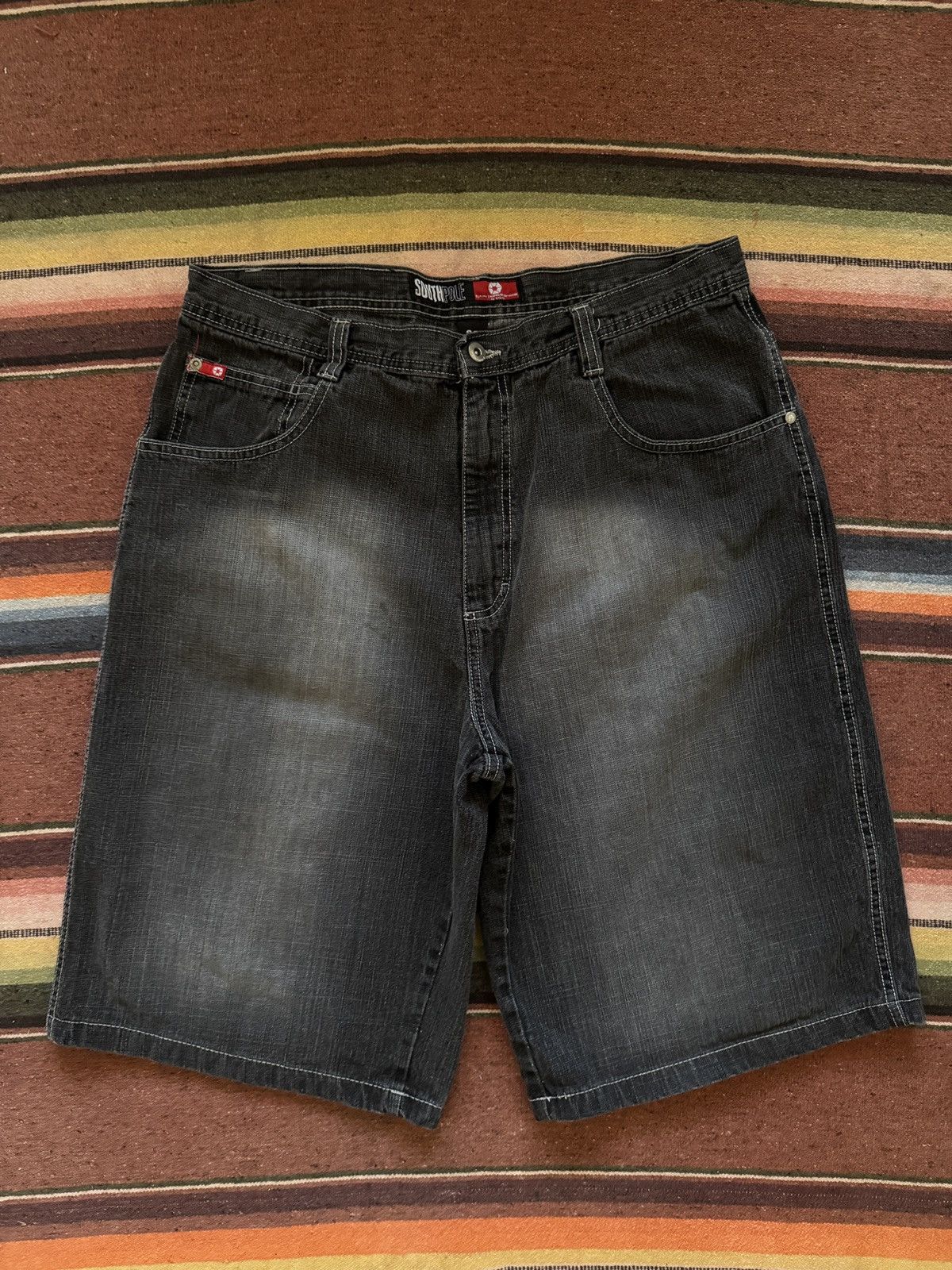 Southpole Y2k Black South Pole Red Tab Denim Jorts Size US 38 / EU 54 - 4 Thumbnail