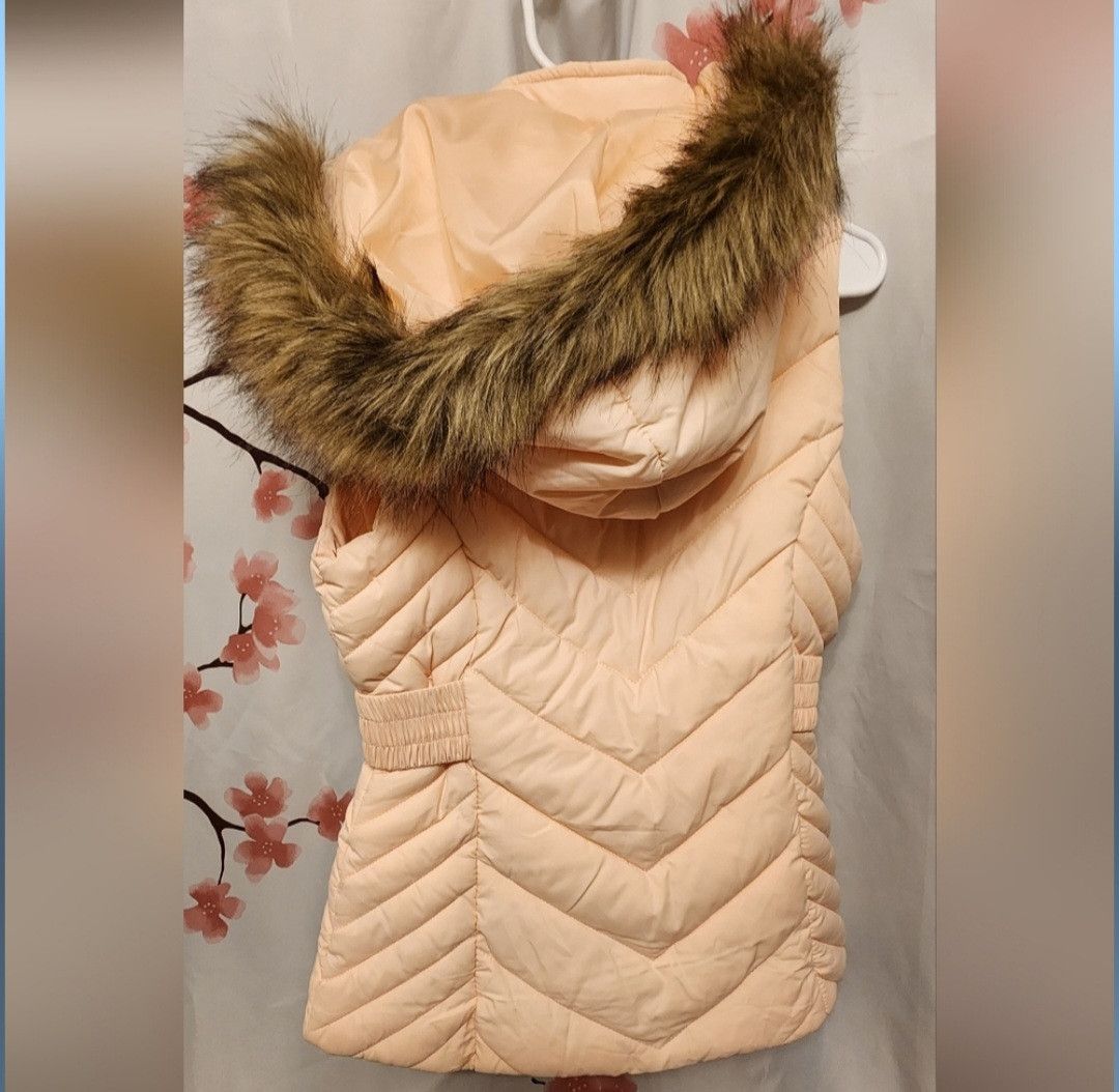 Guess G by Guess Pink Chevron Quilted Faux Fur Puffer Vest XS Size XS / US 0-2 / IT 36-38 - 2 Thumbnail