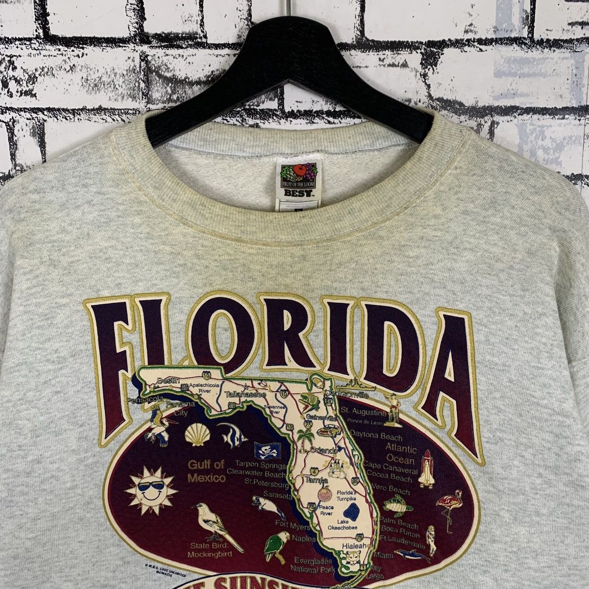 Fruit Of The Loom × Vintage Vintage The Sunshine State Florida Sweatshirt Size US M / EU 48-50 / 2 - 4 Thumbnail