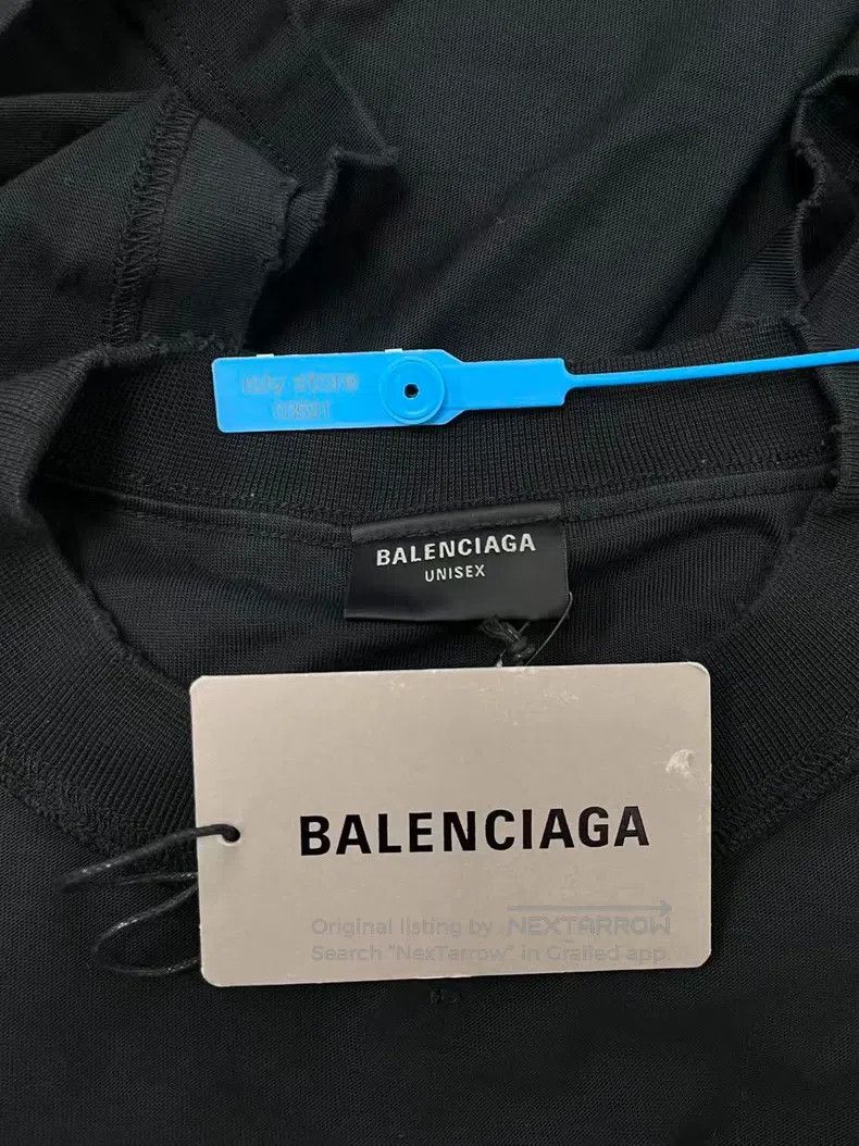 Balenciaga Balenciaga Letter Fitted Round Neck Short Sleeve Pullover Size US XL / EU 56 / 4 - 4 Thumbnail