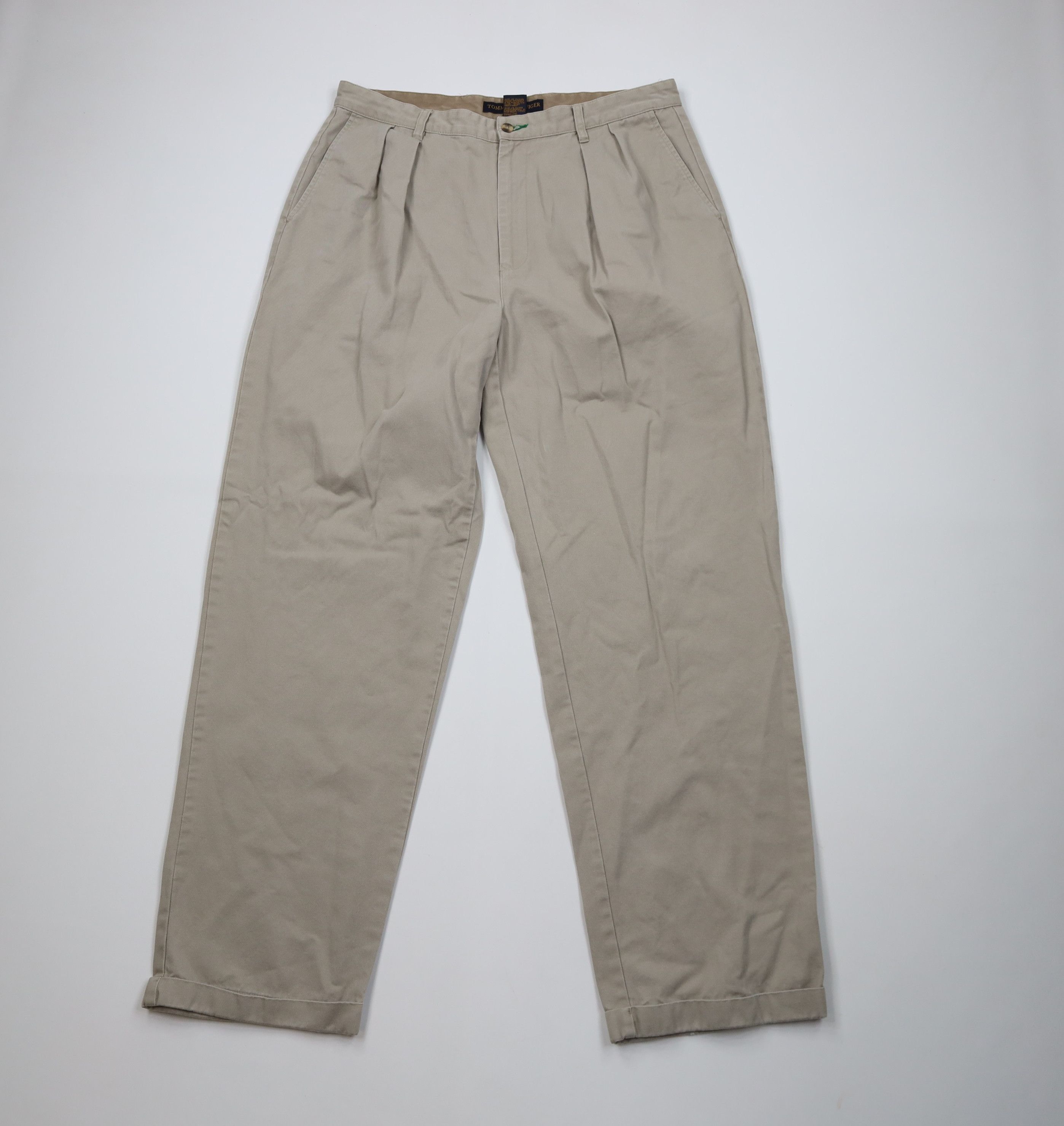 Tommy Hilfiger Vintage 90s Tommy Hilfiger Cuffed Wide Leg Chino Pants Size US 38 / EU 54 - 1 Thumbnail