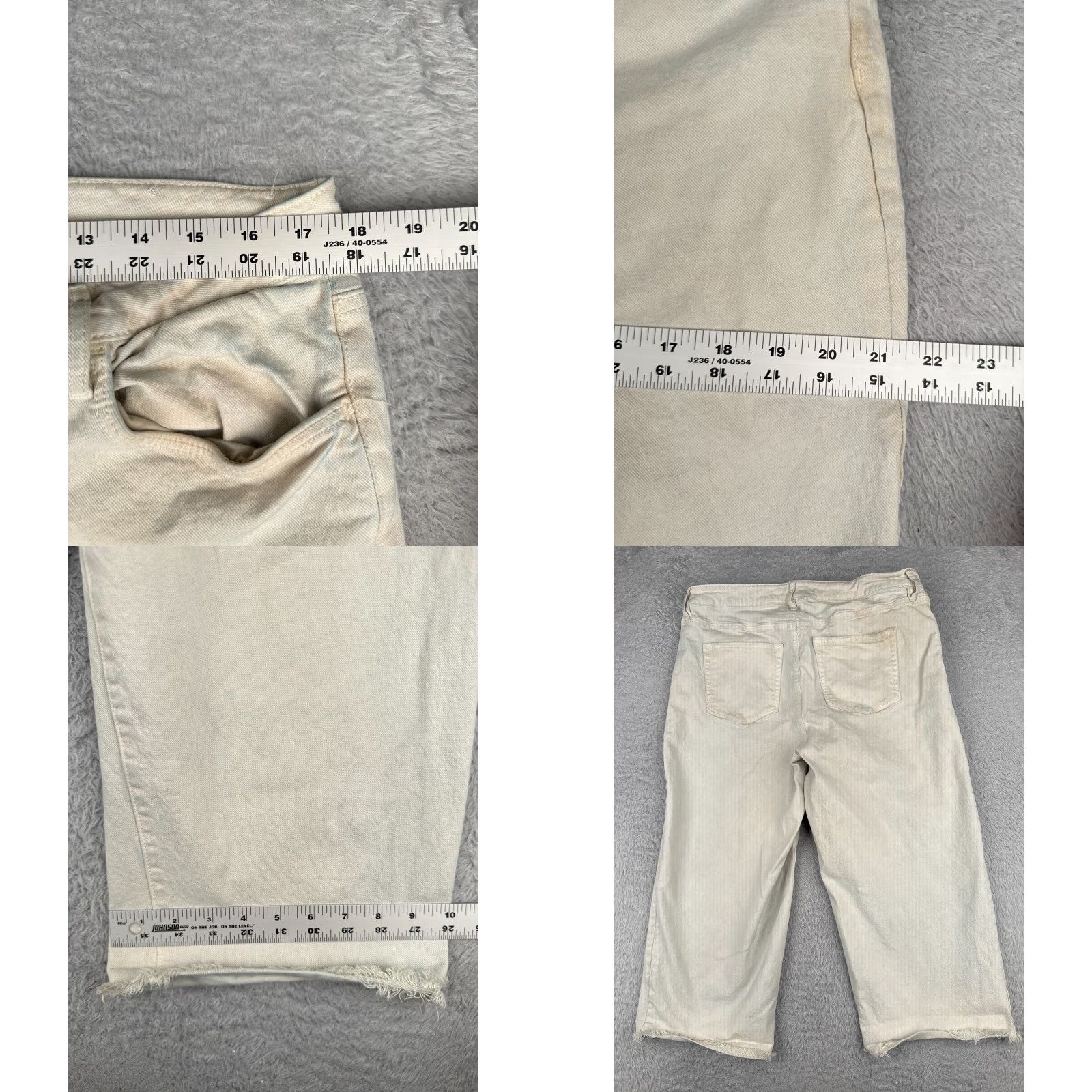 Loft VINTAGE LOFT Jeans Women 14 White Denim Wide-Leg High Rise Zip 34x22 Read Me Size 36" / US 14 / IT 50 - 9 Thumbnail