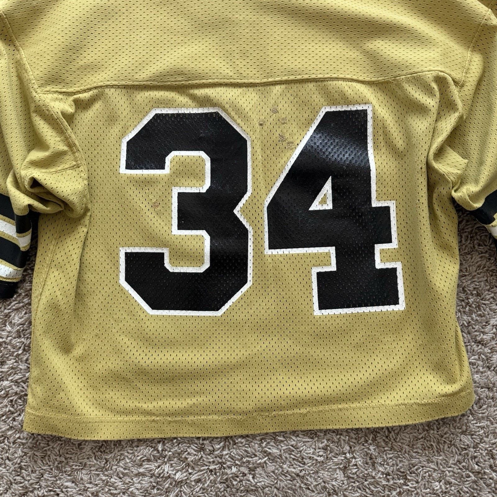 Champion × Vintage Vintage 80’s Champion Cropped Football Jersey Yellow Black Size US L / EU 52-54 / 3 - 11 Thumbnail