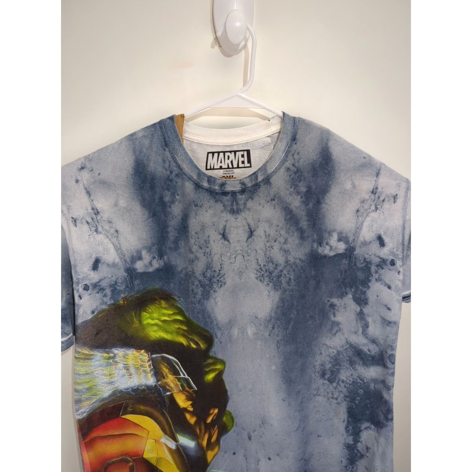 Vintage VINTAGE Marvel Avengers T-Shirt 2XL Blue Tie Dye Iron Man Thor Hulk Profiles Shirt Mens Regular Short Sleeve Graphic Print Marvel Universe Size US XXL / EU 58 / 5 - 3 Thumbnail