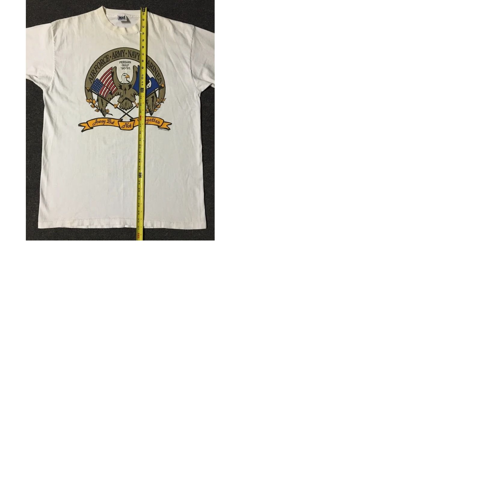 Vintage VINTAGE 90s Persian Gulf War Eagle Distressed Shirt XL White Army Military Grunge Shirt Men XL USA Marines Air Force Desert Storm 80s 90s War Punk Size US XL / EU 56 / 4 - 9 Thumbnail
