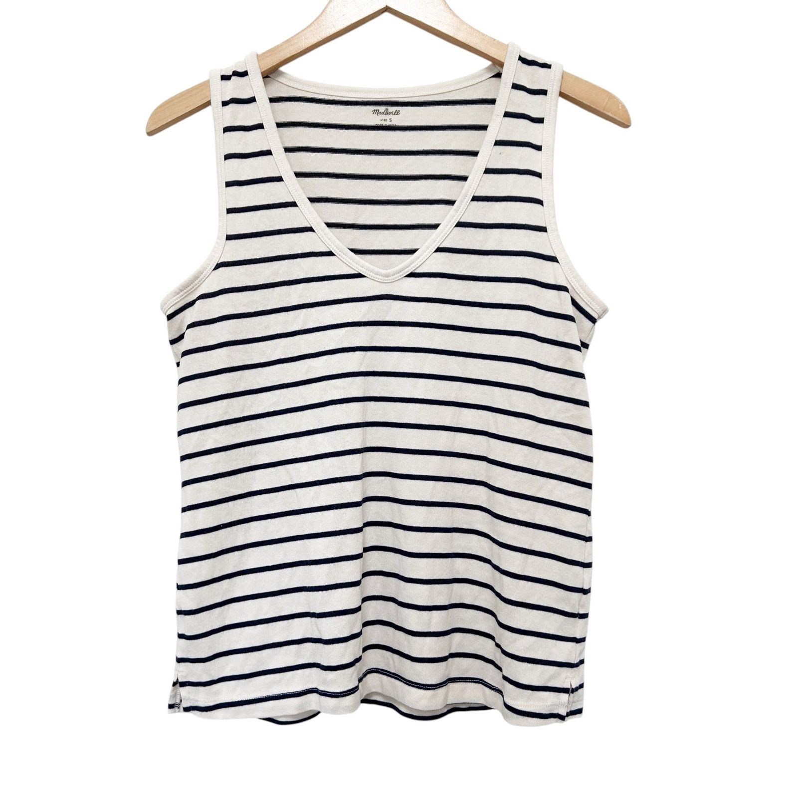 Madewell Madewell White Navy Blue Striped Tank Top Sz S Size S / US 4 / IT 40 - 1 Thumbnail