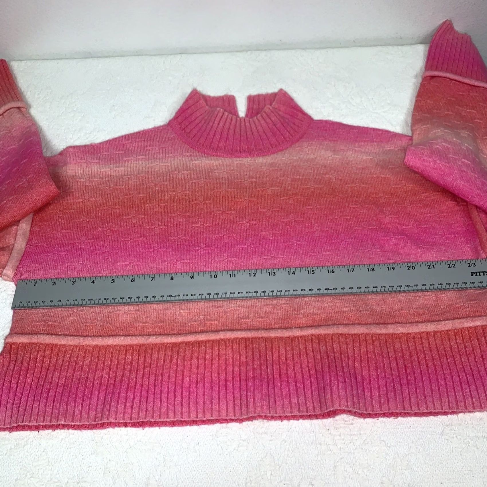 Anthropologie Anthropologie Pilcro Sweater S Pink Mock Neck Cropped Boho Hippie Gradient Ombre Womens Size S / US 4 / IT 40 - 6 Thumbnail