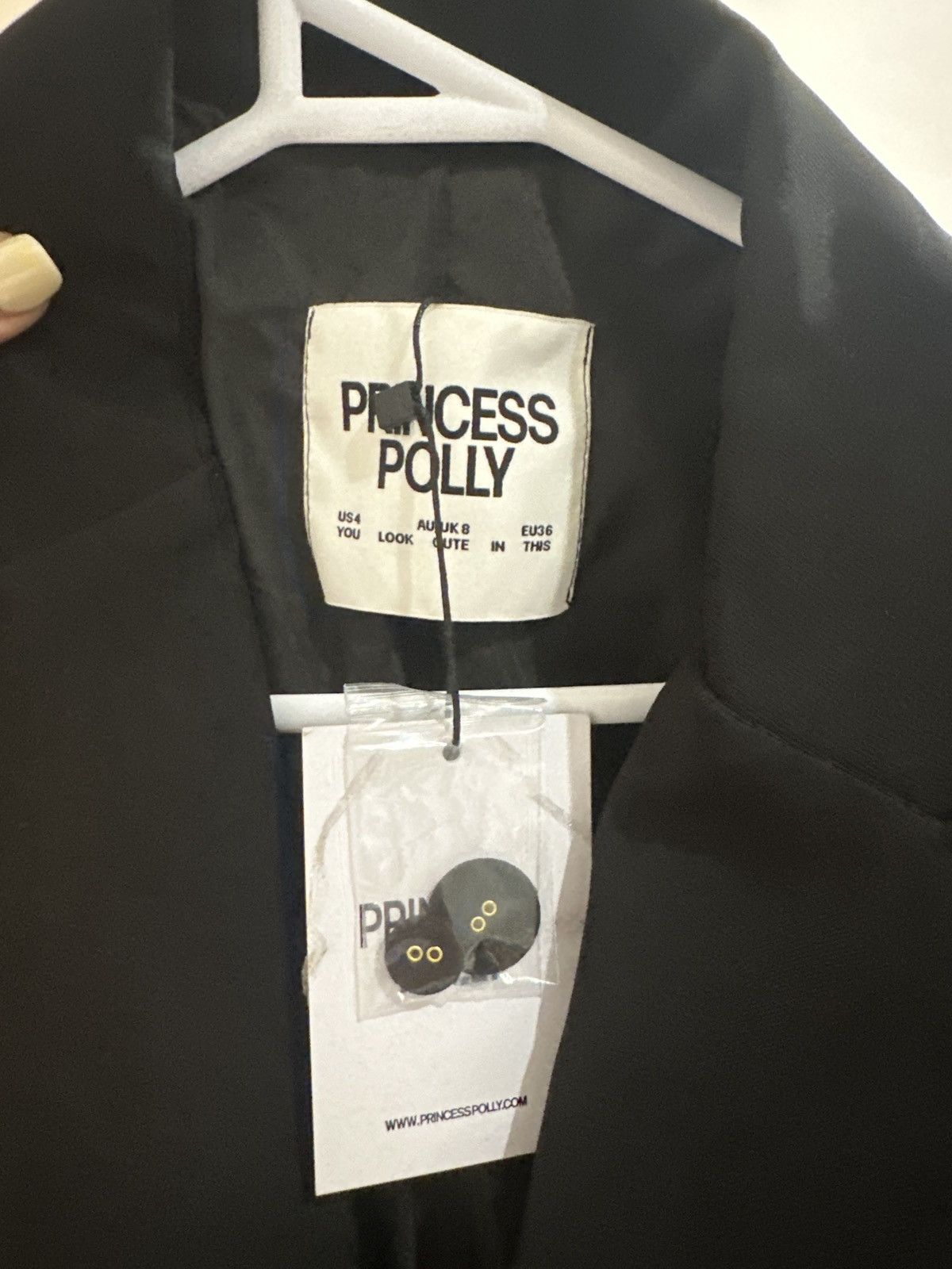 PRINCESS POLLY oversized black blazer ‘crowd pleaser’ Size S / US 4 / IT 40 - 4 Thumbnail