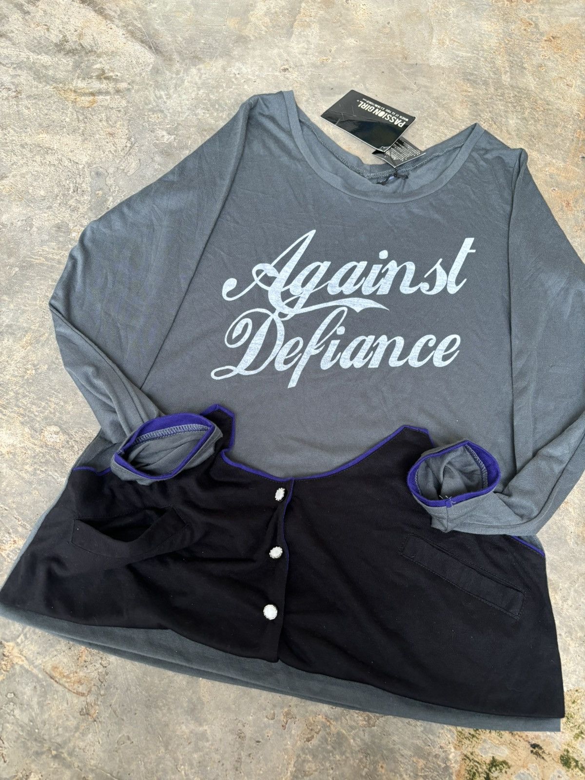 Hysteric Glamour × Japanese Brand Y2k Passion Girl Against Depiance Longsleeve Size M / US 6-8 / IT 42-44 - 3 Thumbnail