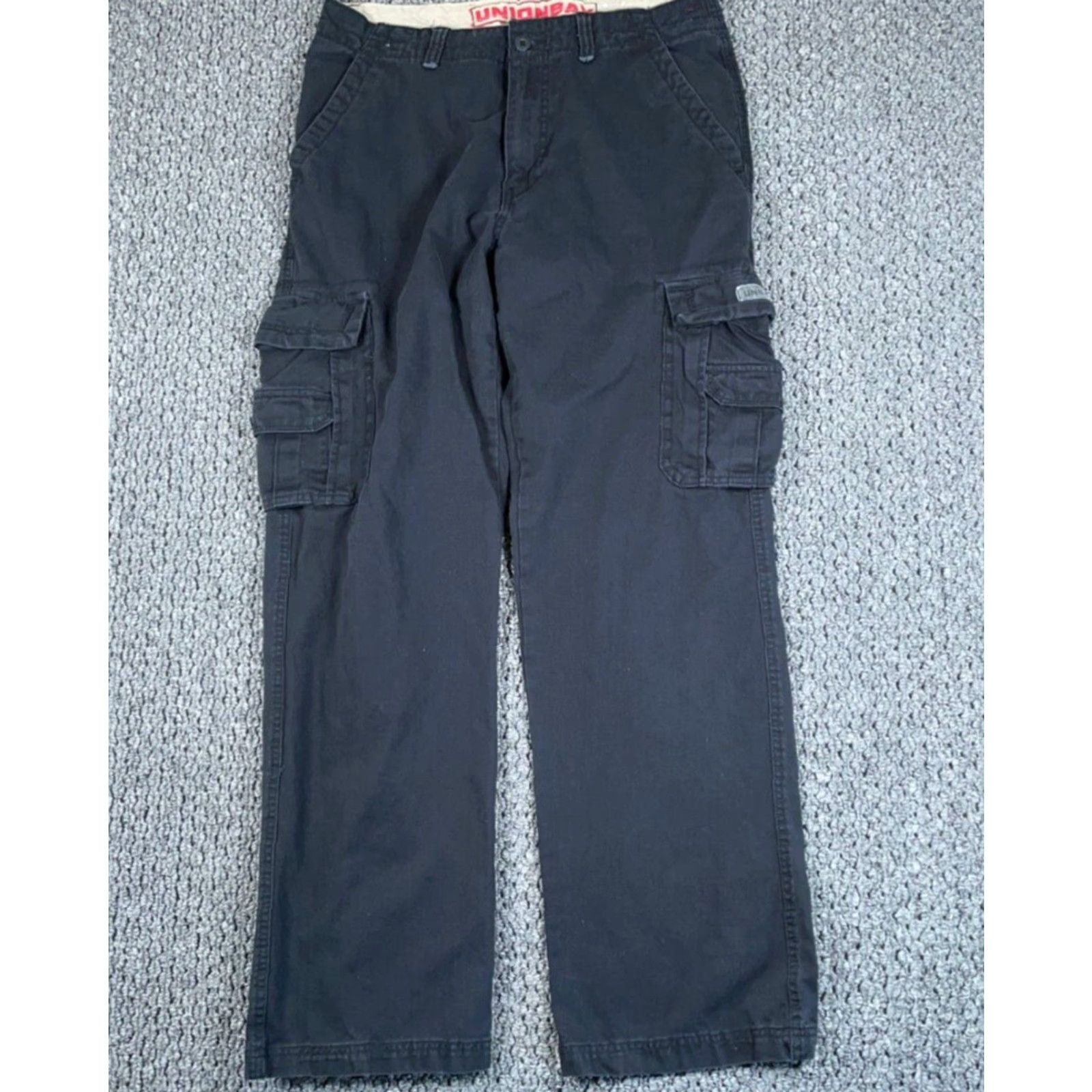 Vintage VINTAGE Men's Pants Cargo Wide-Leg Baggy 90s Blue 34 x 34 (36 x 33) Fatigues Cotton Zip Fly Pockets Relaxed Mar 90s Mens Size US 36 / EU 52 - 2 Thumbnail