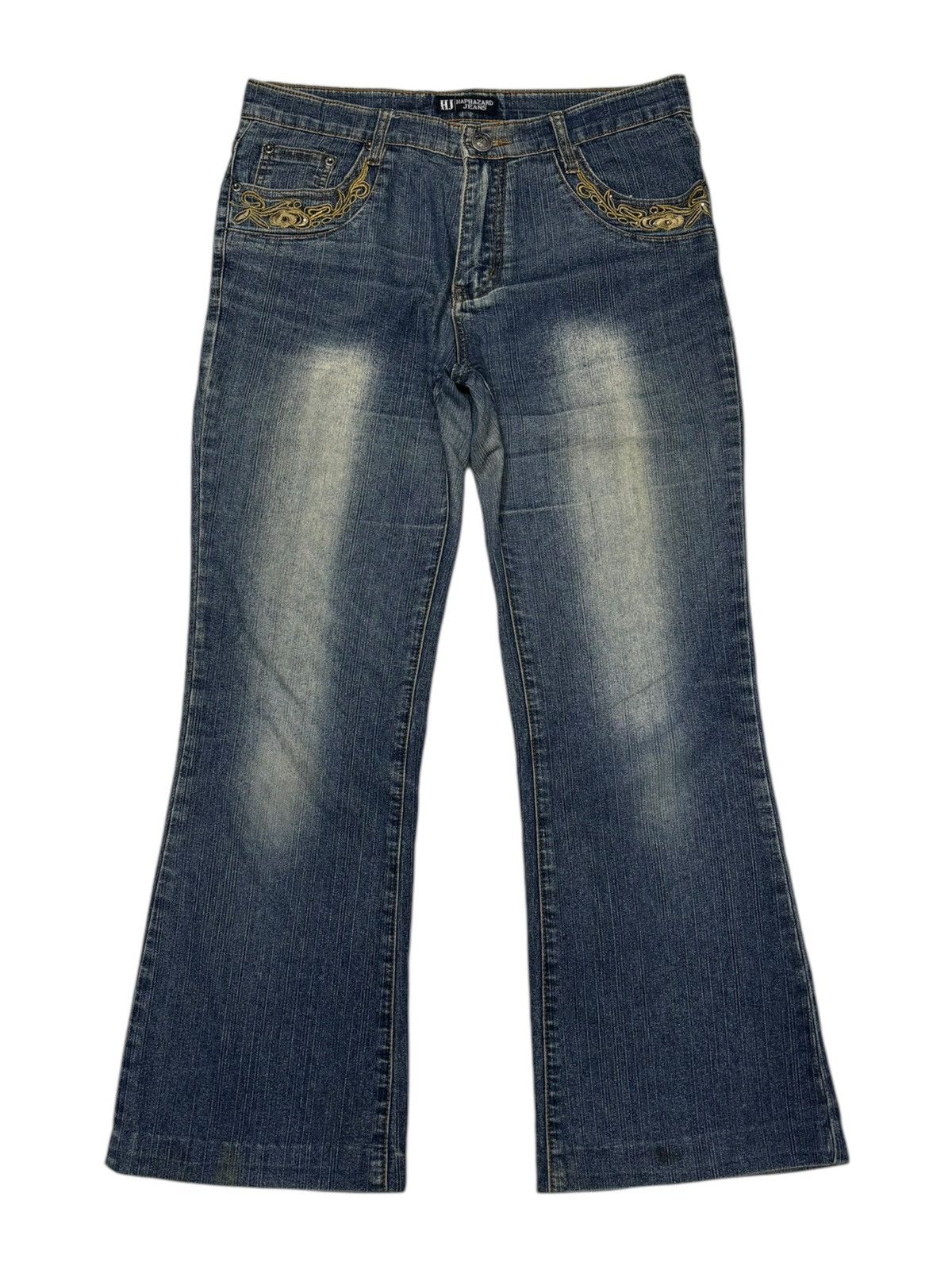 Japanese Brand HAPHAZARD JEANS DISTRESS BOOTCUT FLARED DENIM JEANS Size US 32 / EU 48 - 2 Thumbnail
