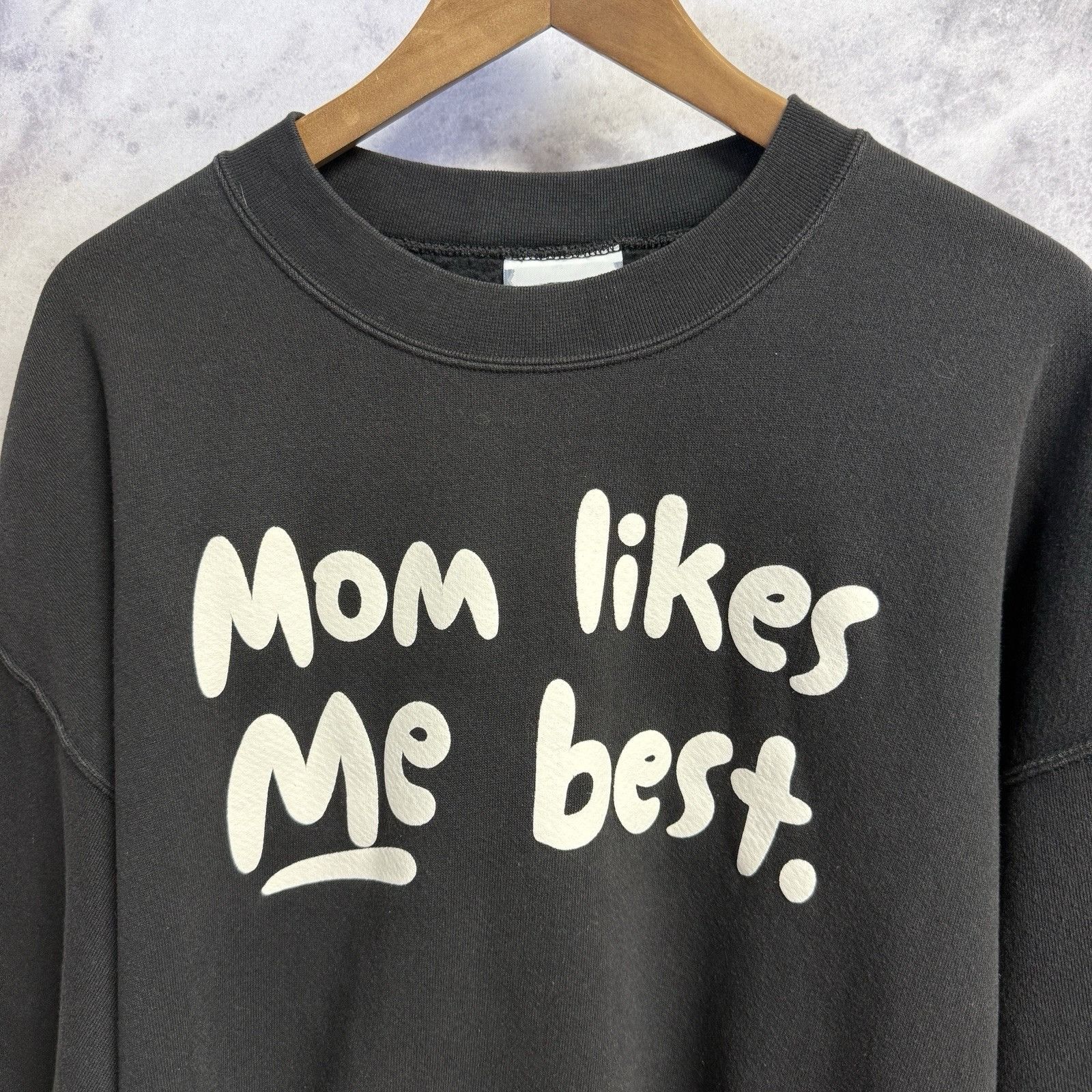 Vintage Vintage 'Mom Like Me Best' Sweatshirt Black Size XL Size US XL / EU 56 / 4 - 1 Thumbnail