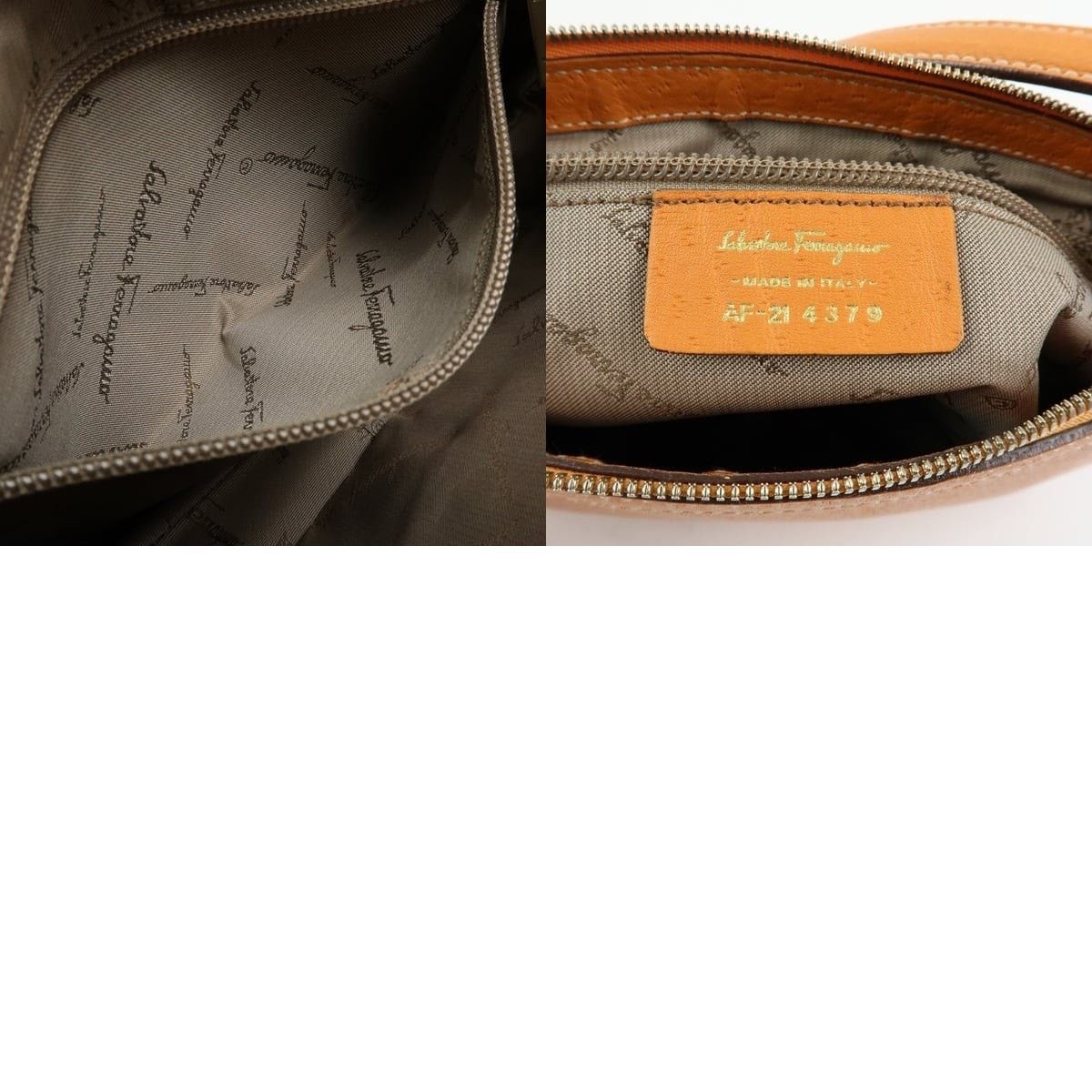 Salvatore Ferragamo Ferragamo Gancini Leather Shoulder Bag Orange Size ONE SIZE - 8 Thumbnail