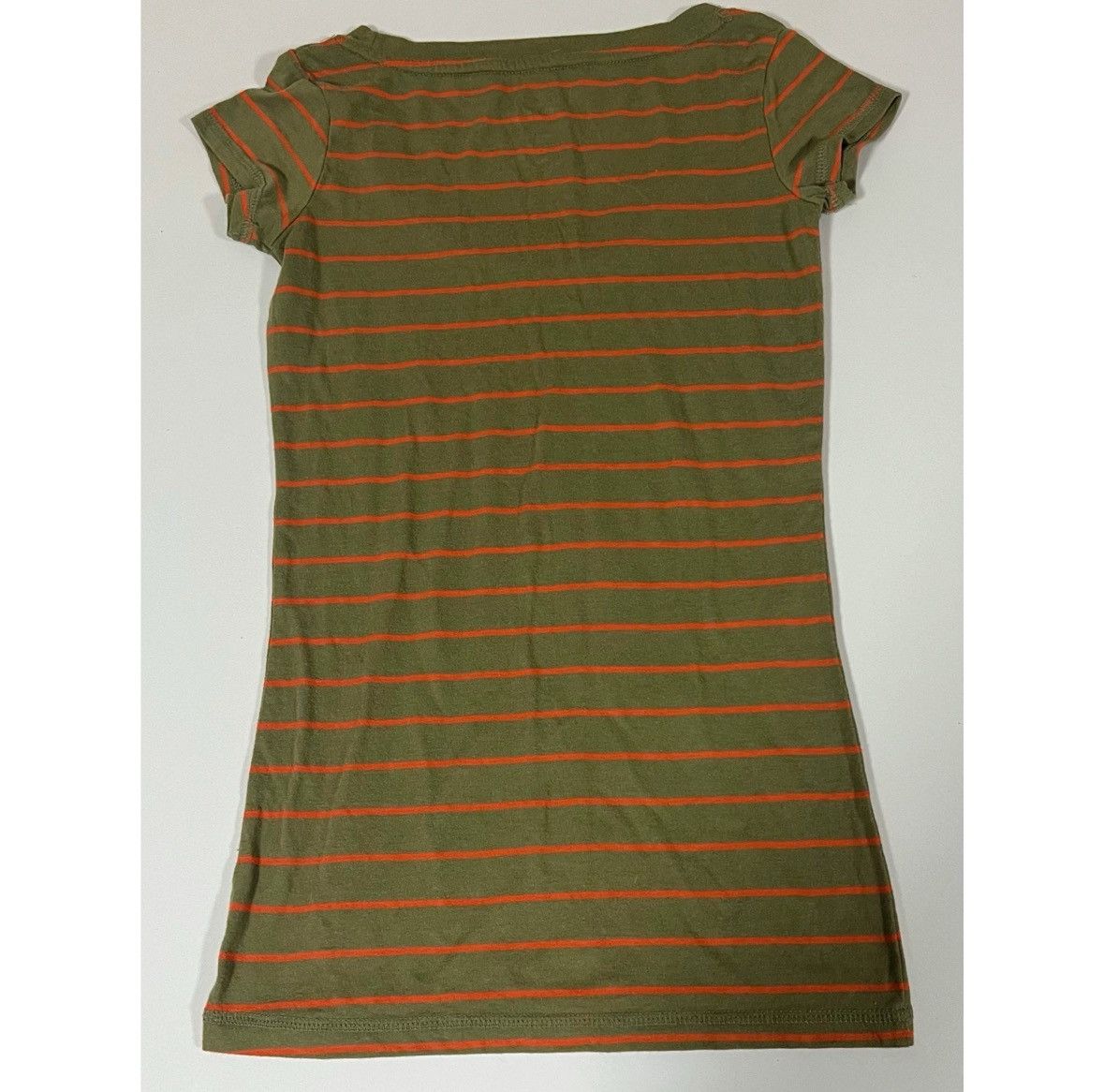 Mossimo Olive Green Orange Striped Top T-Shirt Blouse Tee Size XS ✨ Size XS / US 0-2 / IT 36-38 - 4 Thumbnail