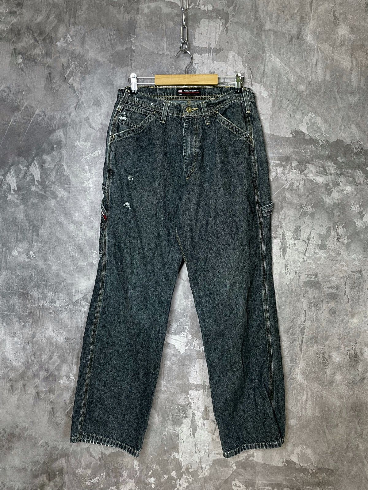 Japanese Brand × Polo Ralph Lauren × Vintage Y2K Polo Jeans Company Streetwear Retro Cargo Jeans Size US 33 - 2 Thumbnail