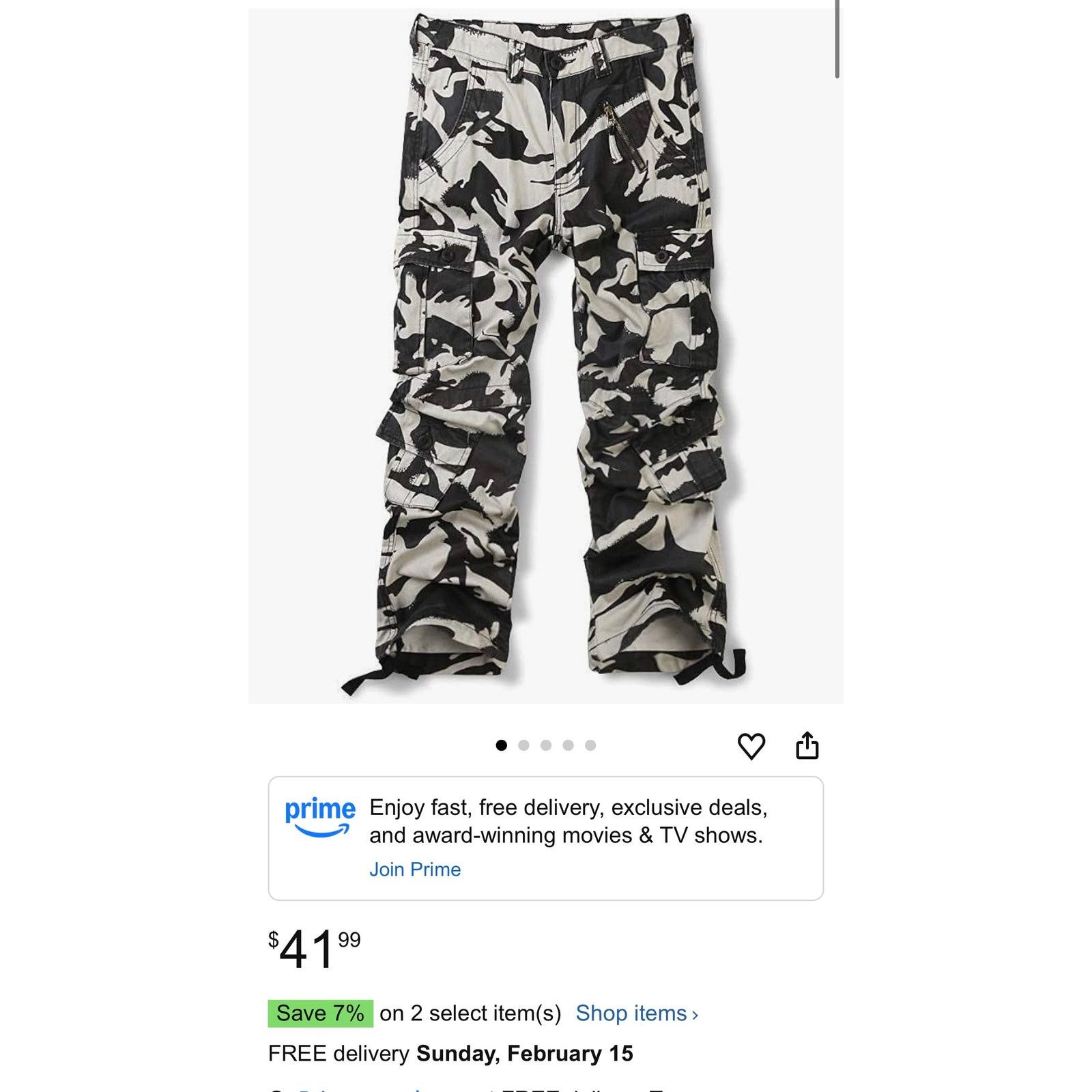 The Unbranded Brand Black and white unisex cargo pants sz29 Size US 29 - 5 Thumbnail