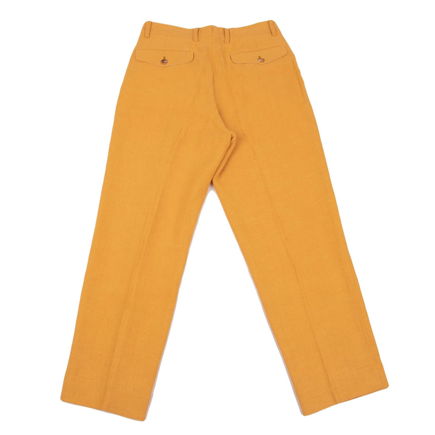 Issey Miyake Linen Two-Tuck Pants in Mustard, Size M Size US 38 / EU 54 - 11 Thumbnail