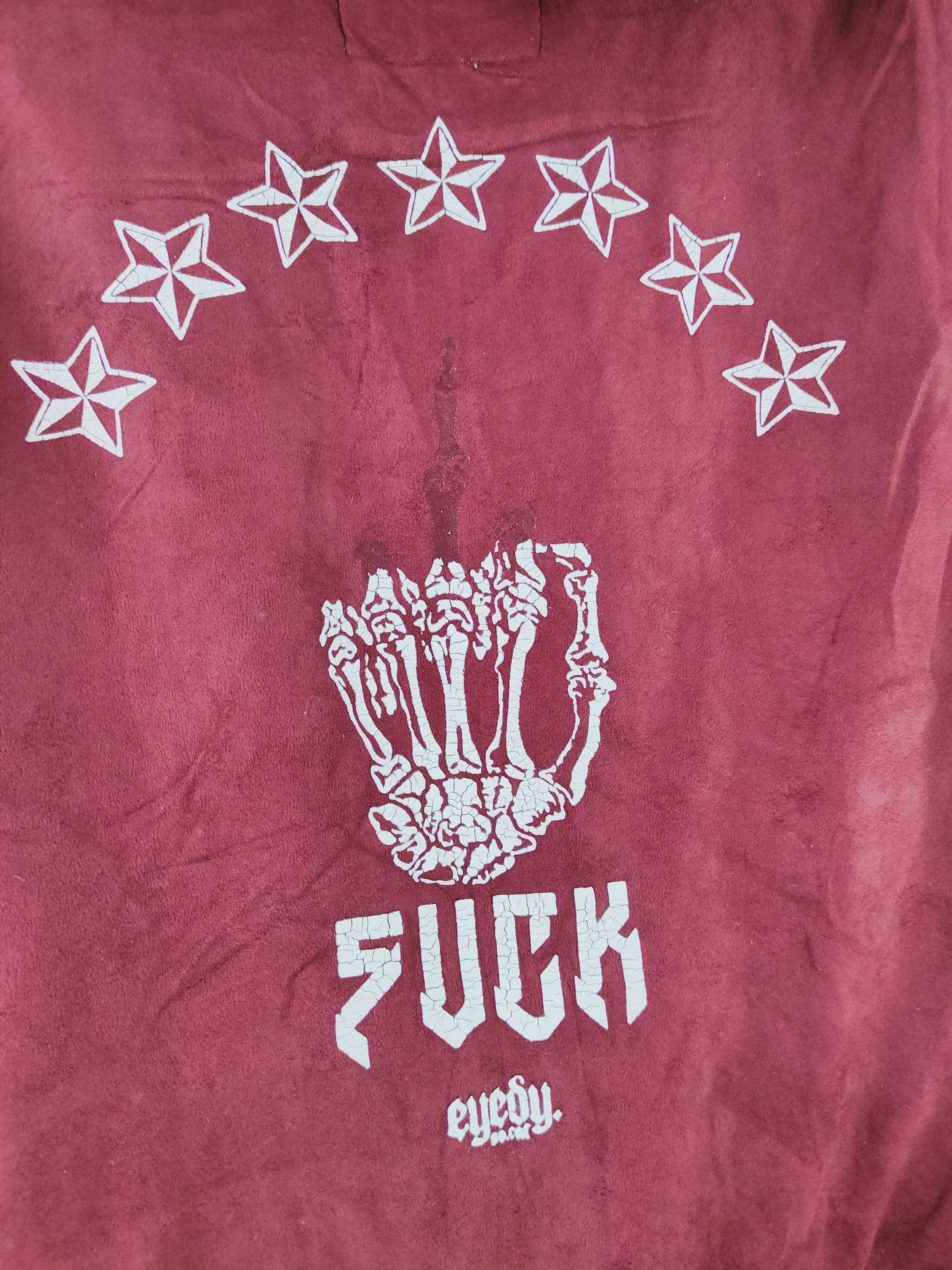 Japanese Brand DL Eyedy fuck skull Maroon Hoodie sweater Jackets #W261 Size US S / EU 44-46 / 1 - 2 Thumbnail