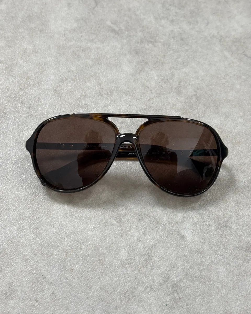 Dolce & Gabbana Dolce & Gabbana Brown Acetate Aviator Sunglasses Size ONE SIZE - 5 Thumbnail