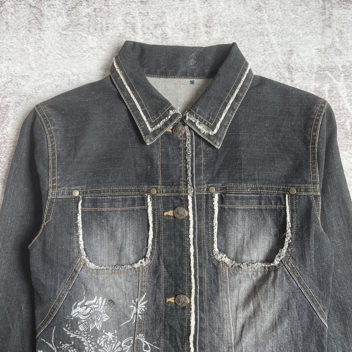 20471120 × Beauty Beast × Vivienne Tam Vintage 90s Vivienne Tam Dragon Denim Jacket Size XS / US 0-2 / IT 36-38 - 4 Thumbnail