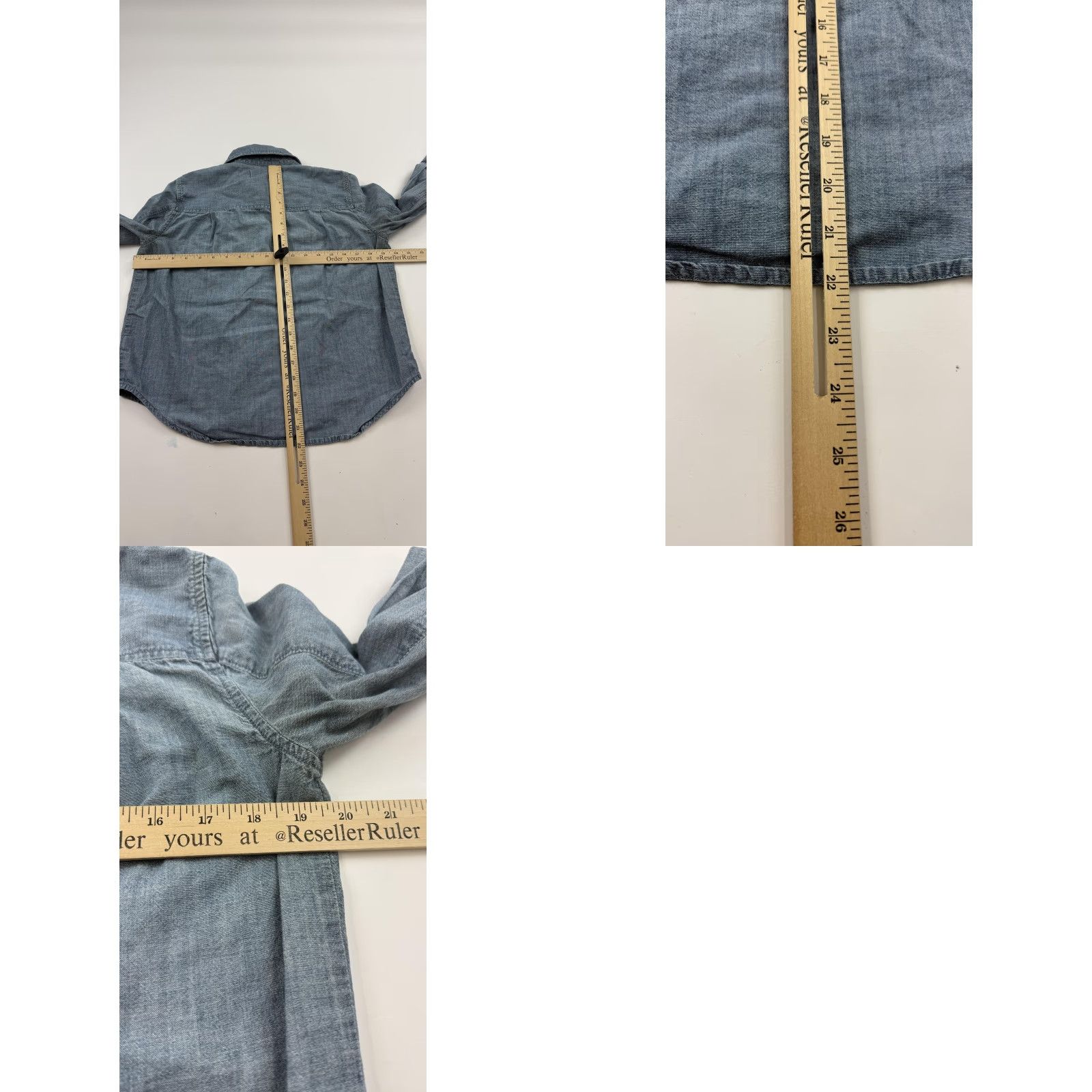 Madewell Madewell Shirt Womens Small Blue Chambray Button-Down Long Sleeve Cotton Casual - 100% Cotton, Collared, Solid, Button-Up, Womens, S Size S / US 4 / IT 40 - 8 Thumbnail