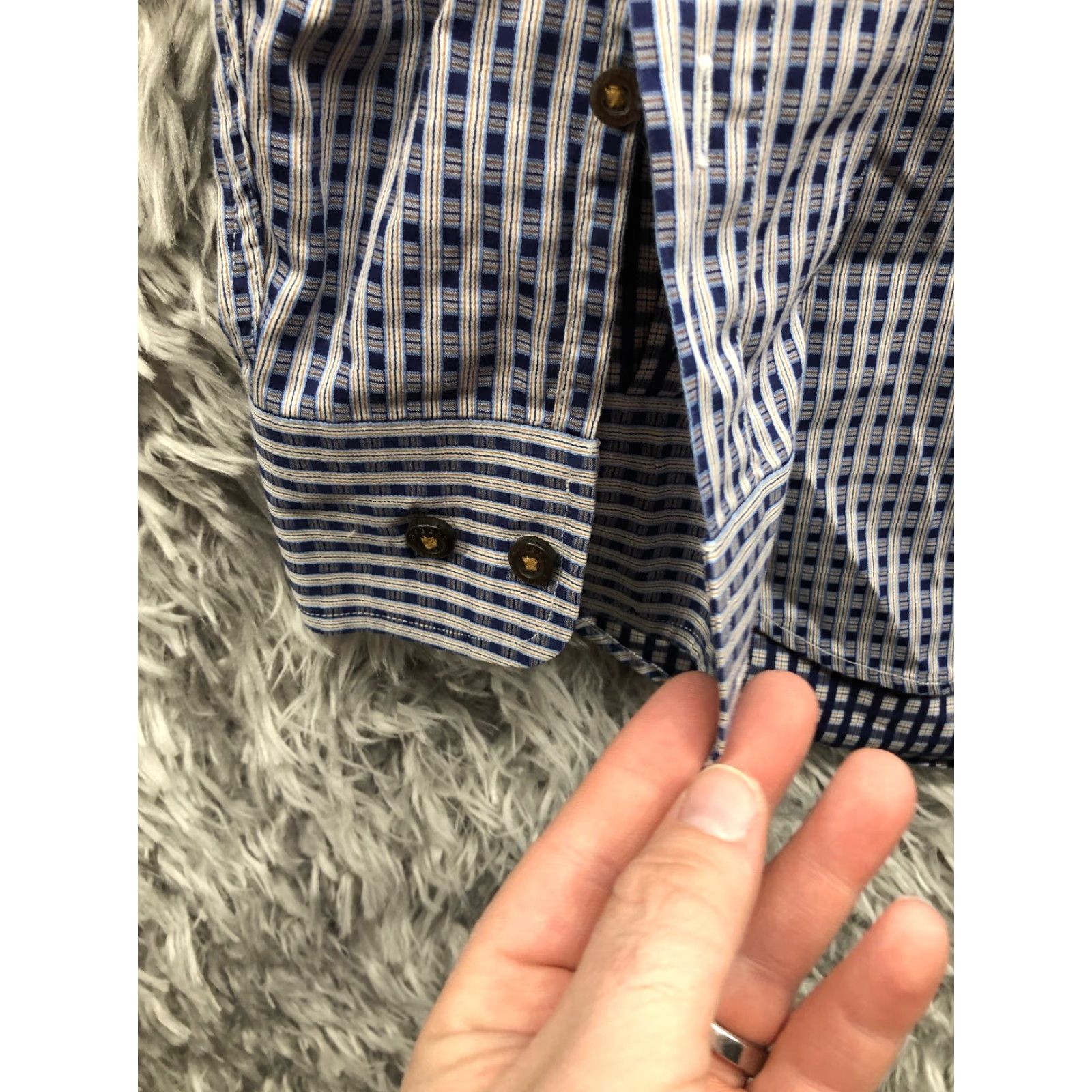 Robert Talbott Robert Talbott Shirt L Mens Blue Plaid Long Sleeve Button-Down Collar Shirt Size US L / EU 52-54 / 3 - 3 Thumbnail