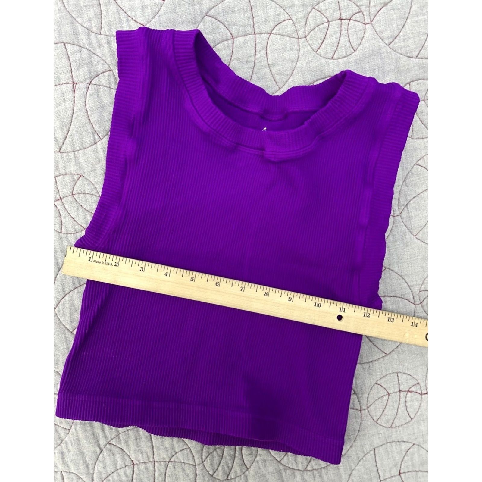 Free People VINTAGE FP Movement Free People Heavy Ribbed Tank Top Purple Women’s M/L Tank Top Women Medium/Large Purple Tank Top Activewear Womens M/L Size M / US 6-8 / IT 42-44 - 6 Thumbnail