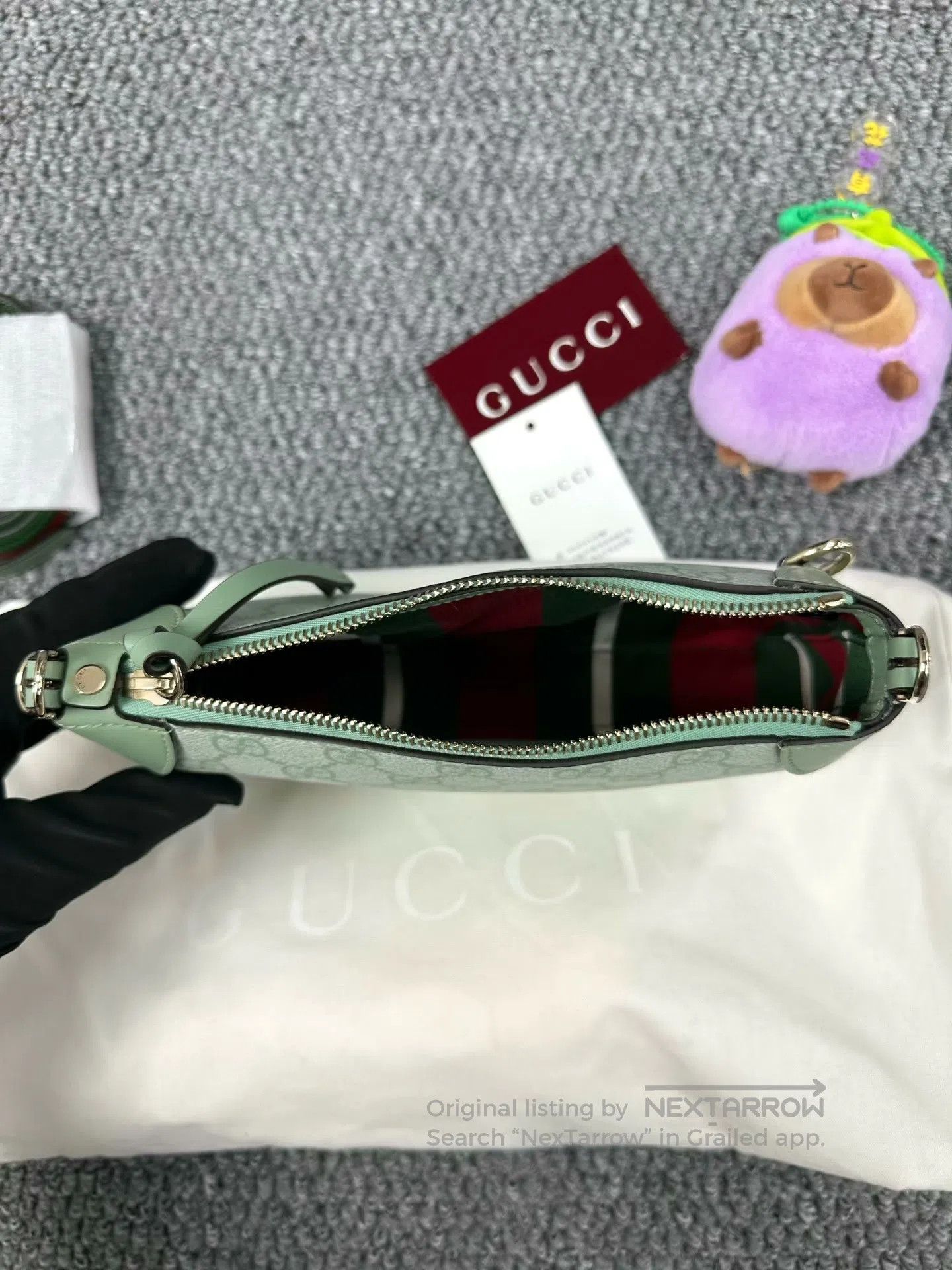 Gucci Guicci Mint Green Emblem Mahjong Bag Crossbody Bag| Size ONE SIZE - 3 Thumbnail