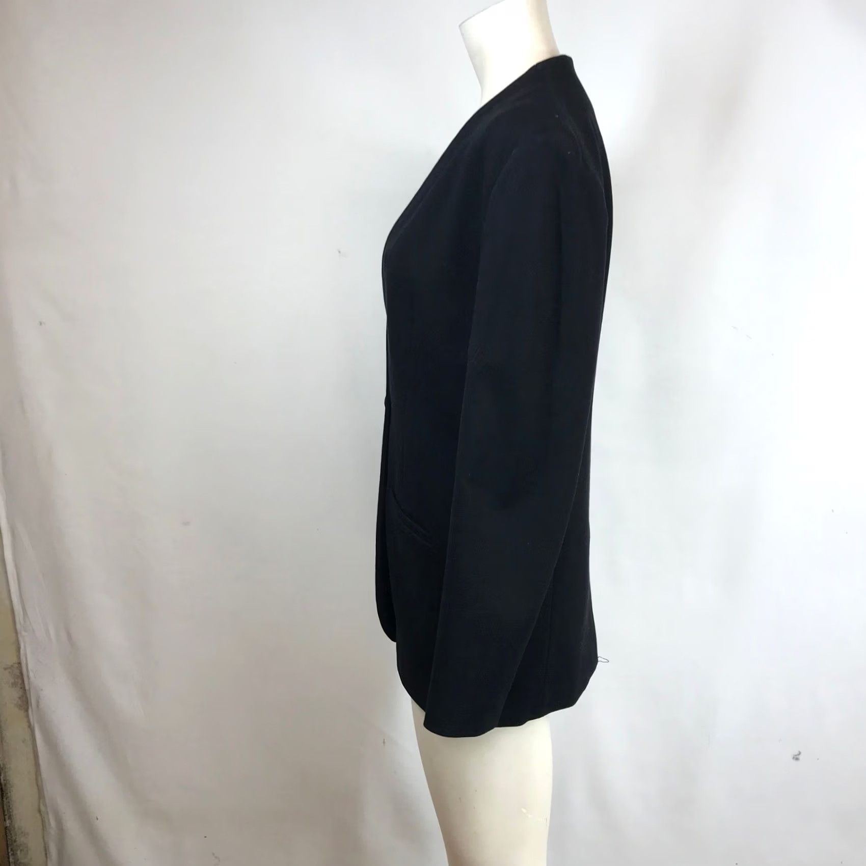 Madewell Madewell Black Collarless Single Button Blazer Jacket Women 6 Regular Long Sleeve Tailored Viscose Blend/0? Size M / US 6-8 / IT 42-44 - 6 Thumbnail